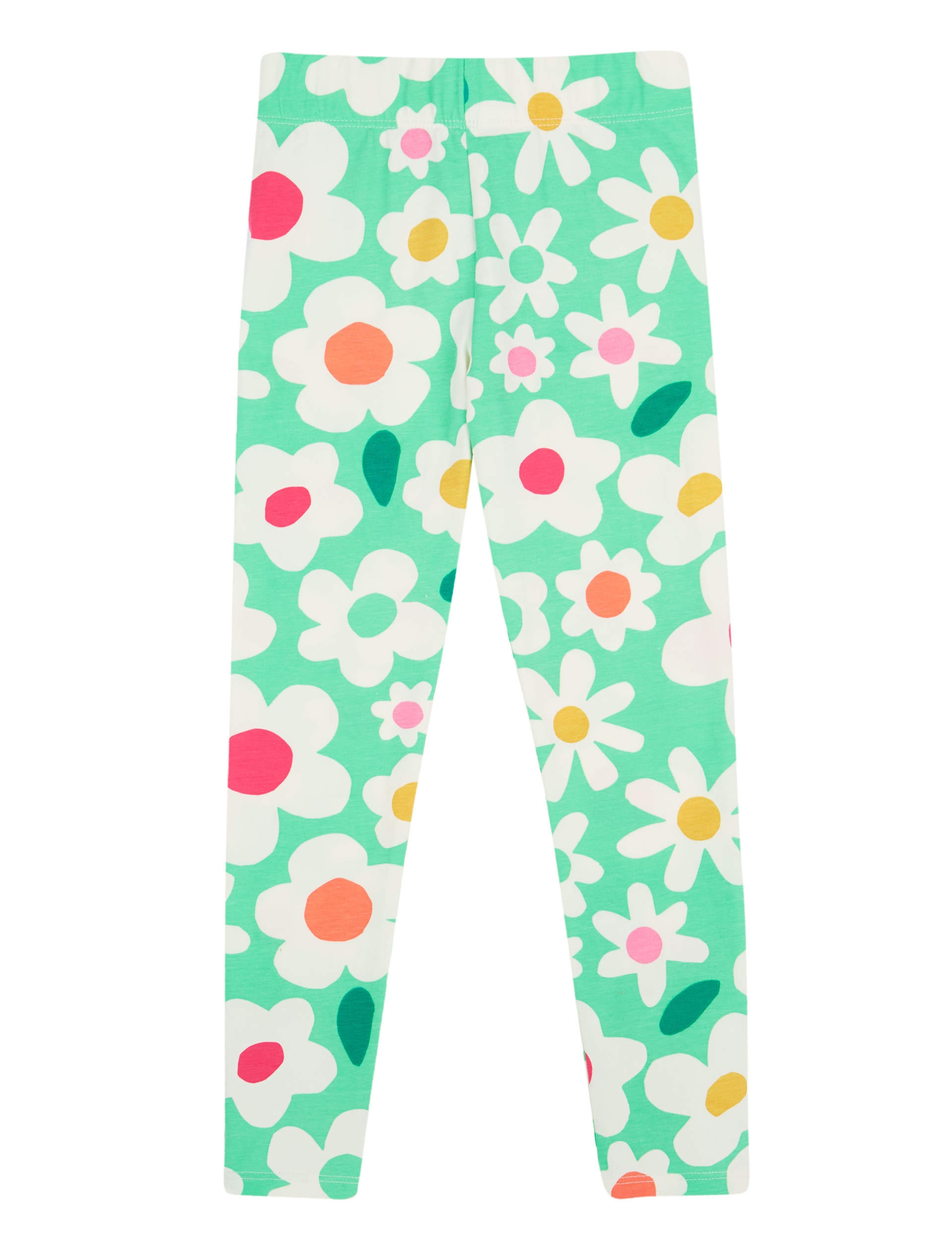 Frugi Girls Cotton Rich Floral Leggings (18 Mths-10 Yrs) - 2-3 Y - Green Mix, Green Mix