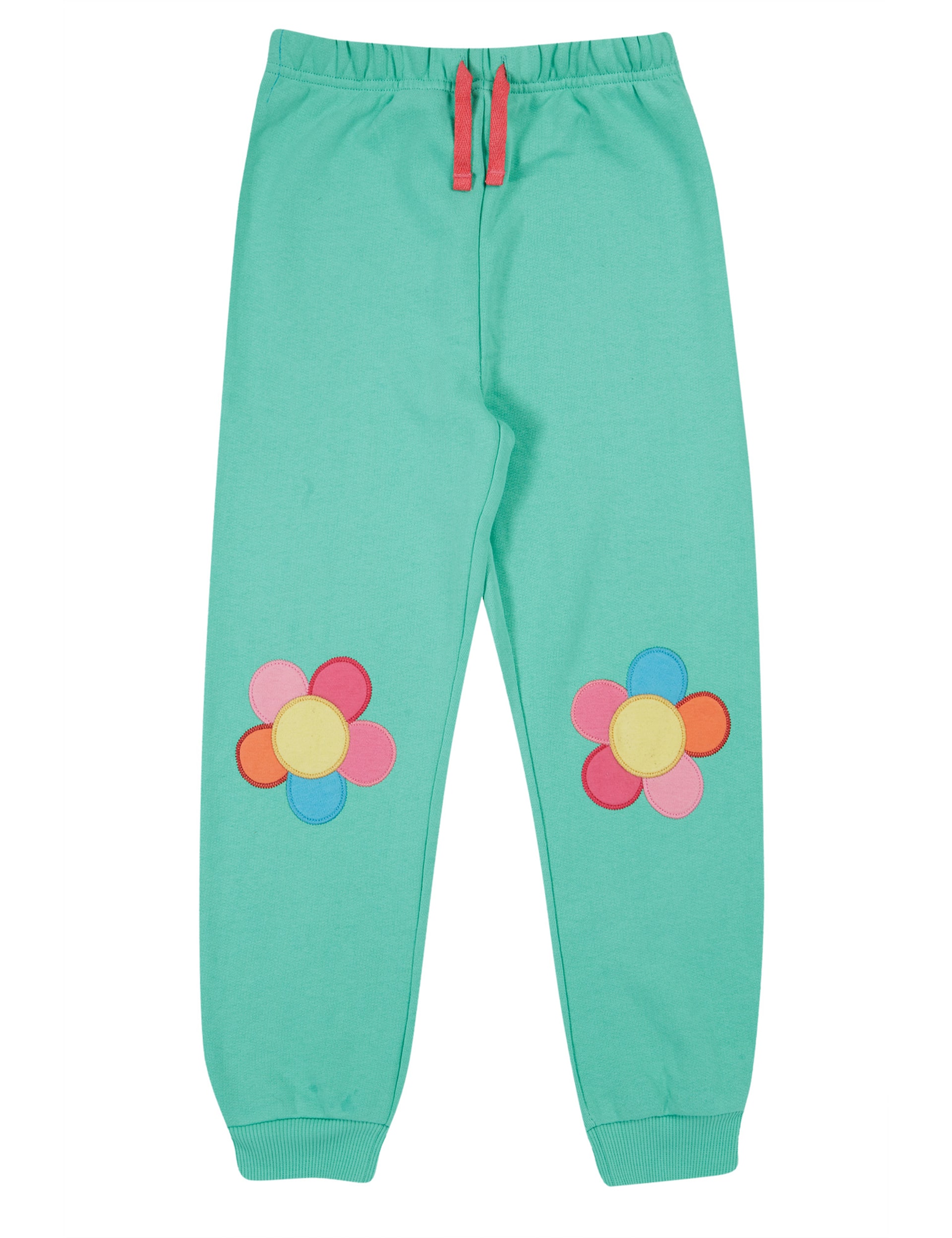 Frugi Girls Pure Cotton Floral Joggers (0-8 Yrs) - 12-18 - Green Mix, Green Mix