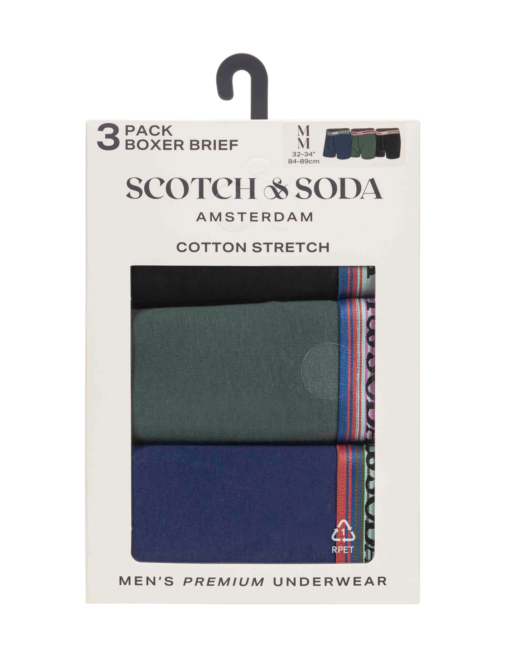 Scotch & Soda Men's 3pk Cotton Rich Patterned Boxers - XL - Multi, Multi