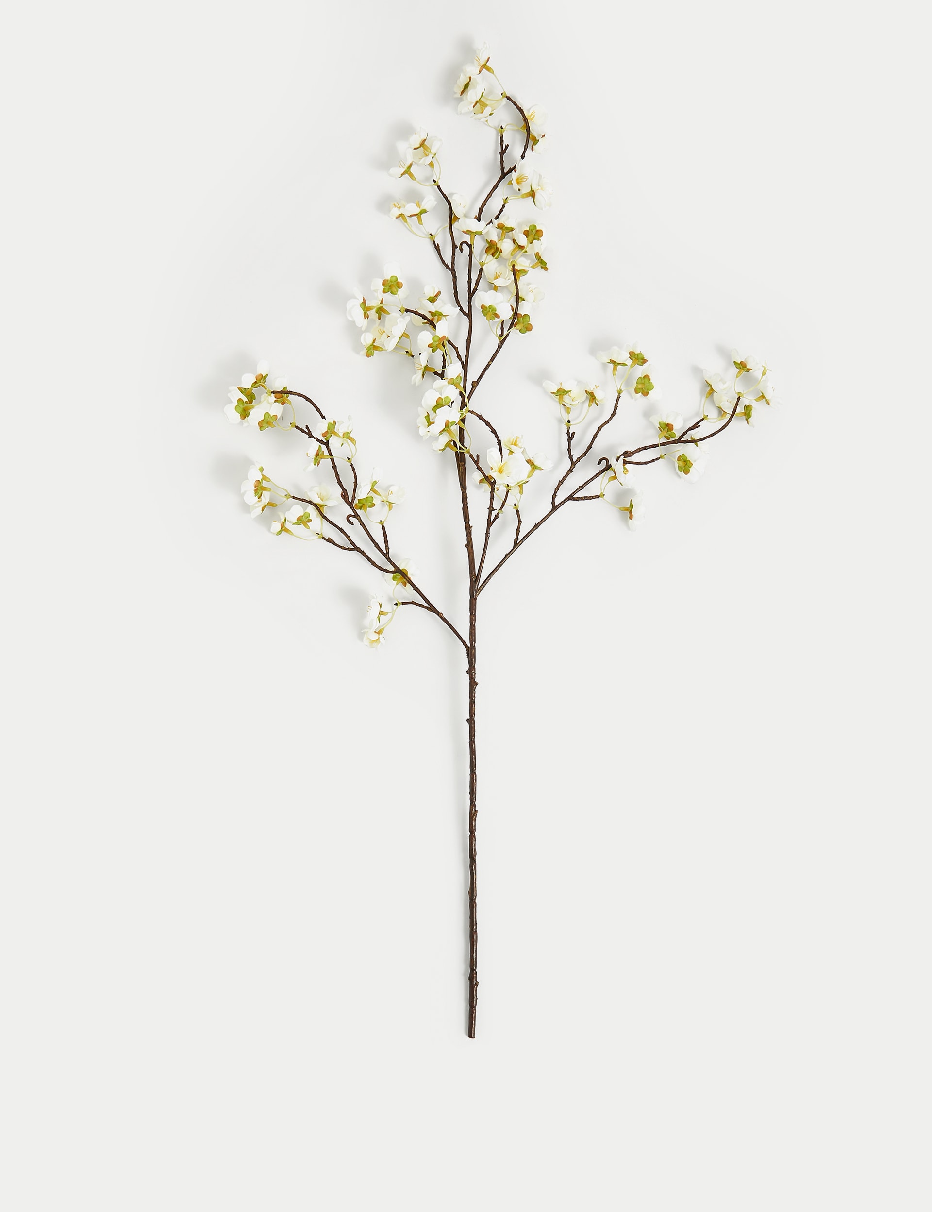 Moss & Sweetpea Set of 2 Artificial Cherry Blossom Single Stems - White Mix, White Mix