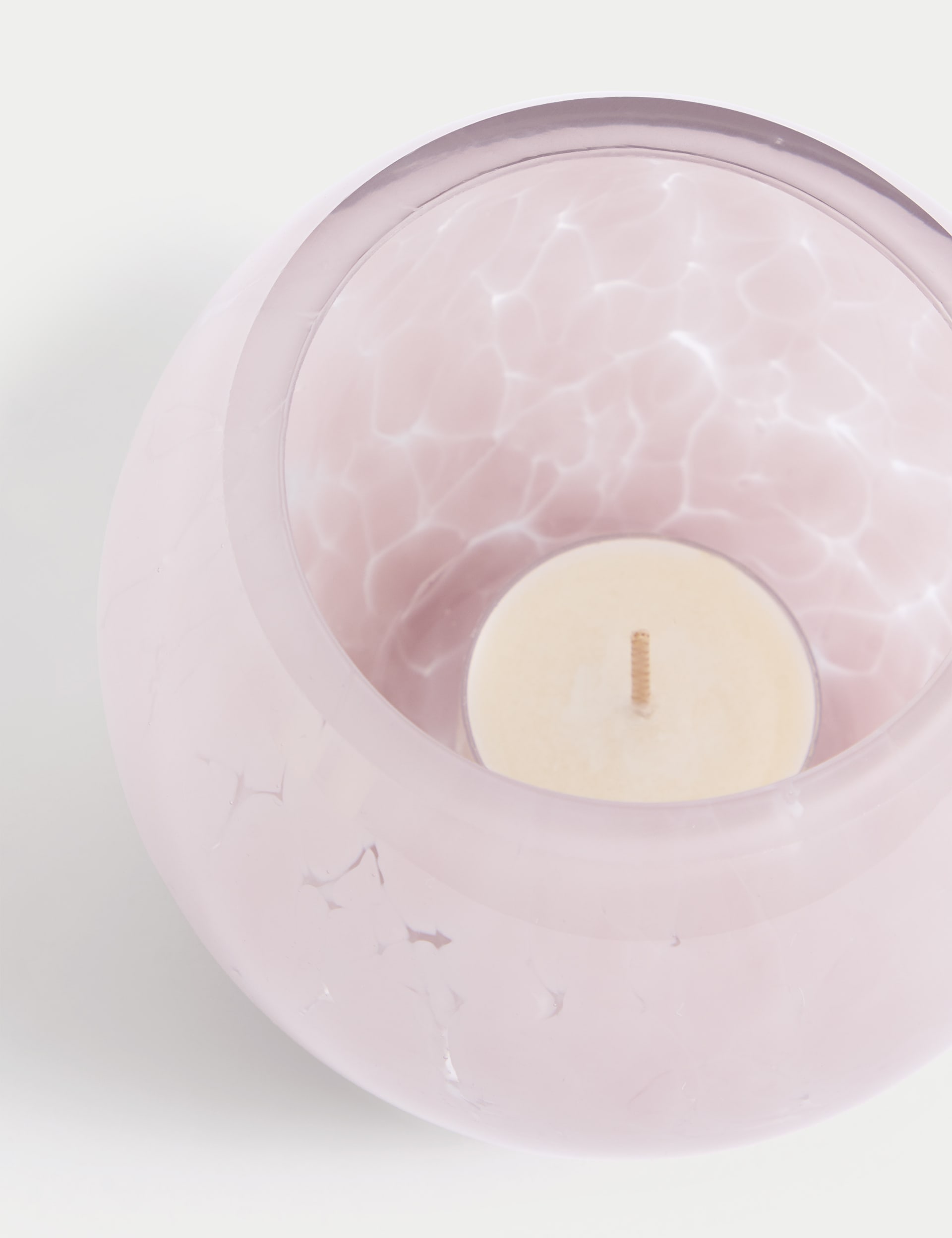 M&S Collection Cheena Glass Tealight Holder - Light Pink, Light Pink