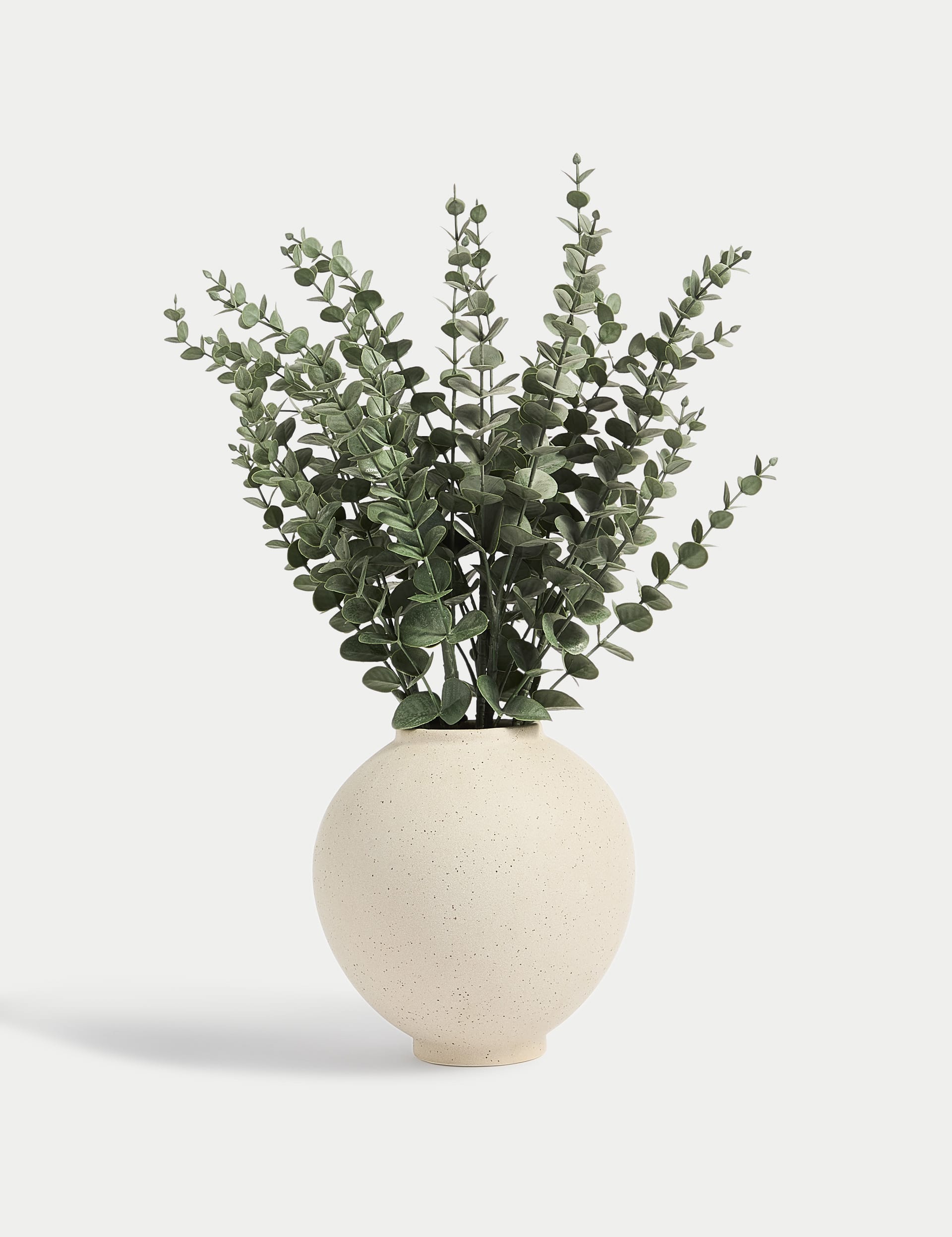 Moss & Sweetpea Artificial Eucalyptus in Concrete Pot - Green, Green