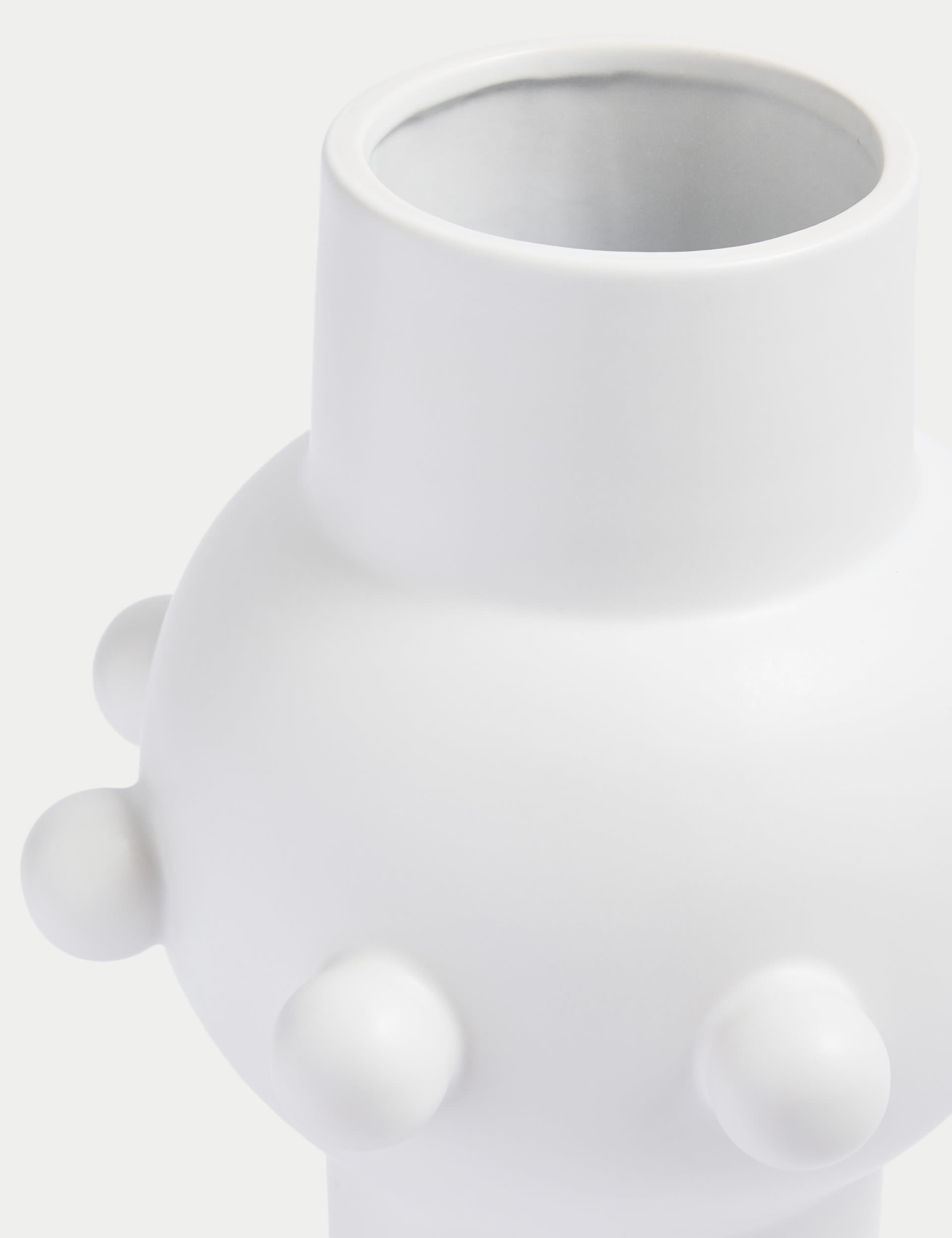 M&S X Kelly Hoppen Bobble Edge Vase - White, White