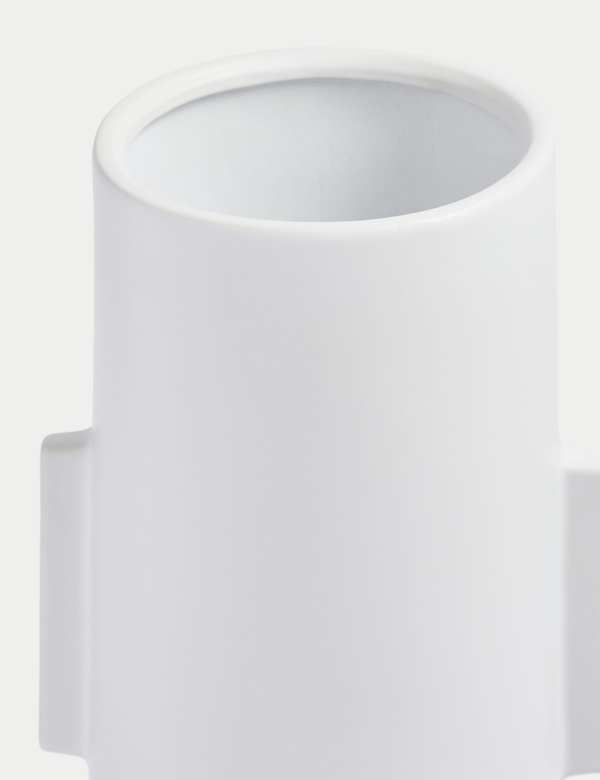 M&S X Kelly Hoppen Block Handle Vase - White, White