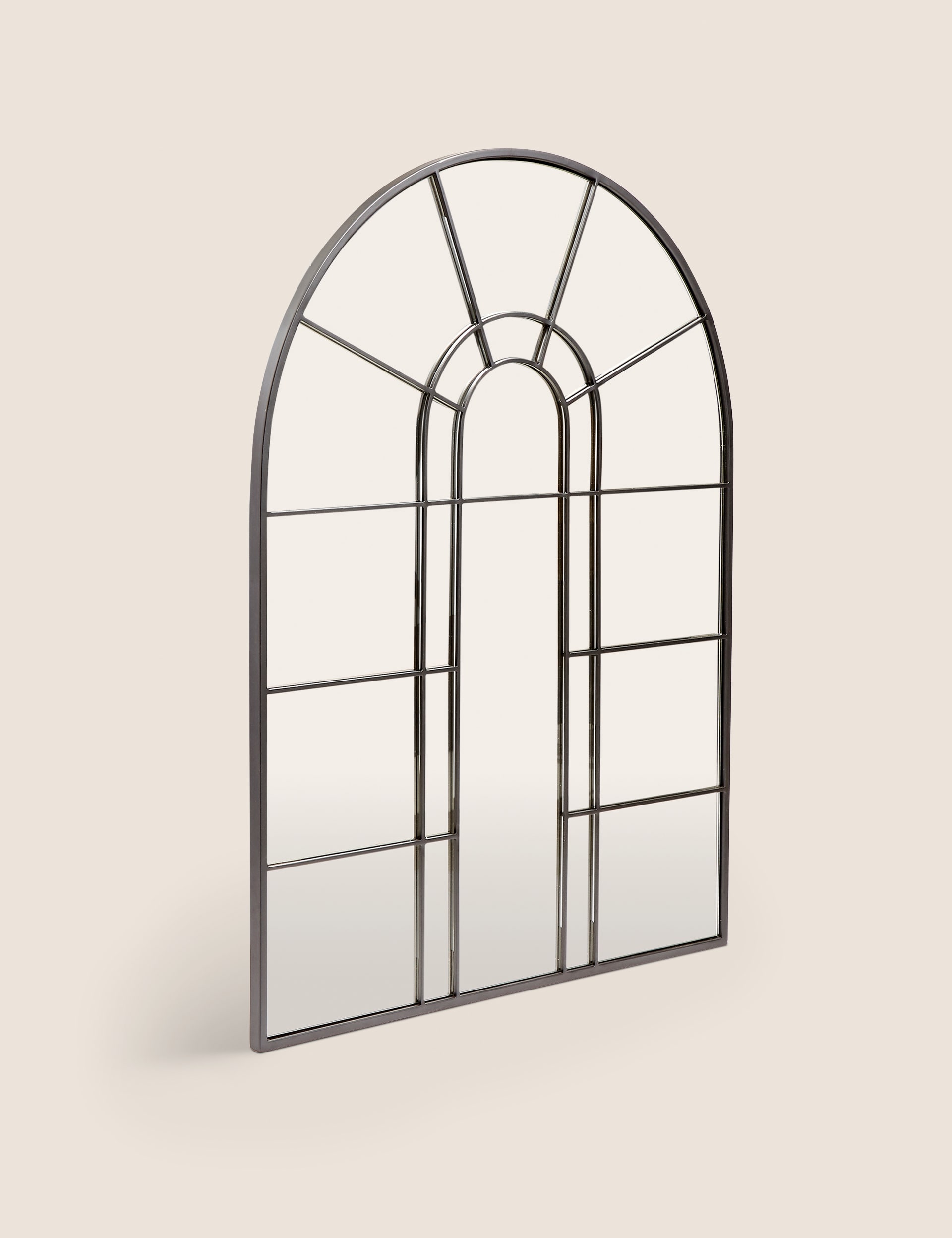 M&S Collection Manhattan Arch Window Mirror - Black Mix, Black Mix