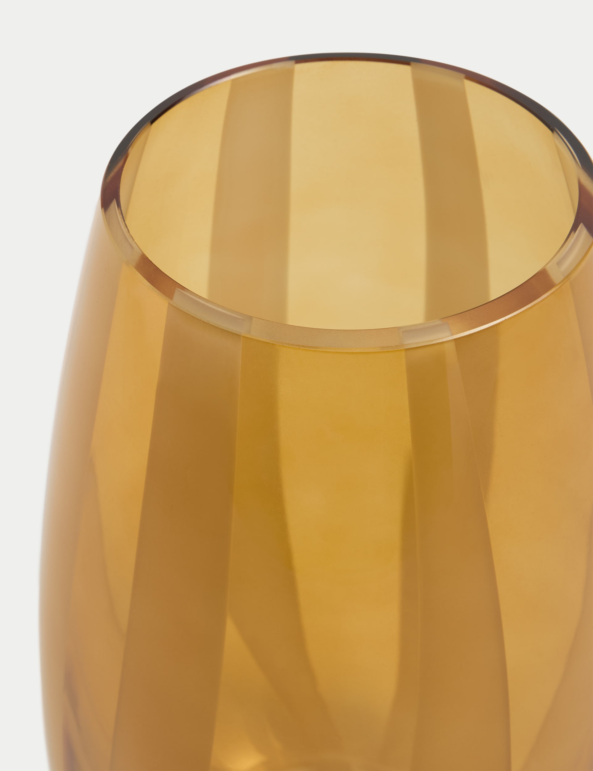 M&S Collection Striped Vase - Yellow, Yellow