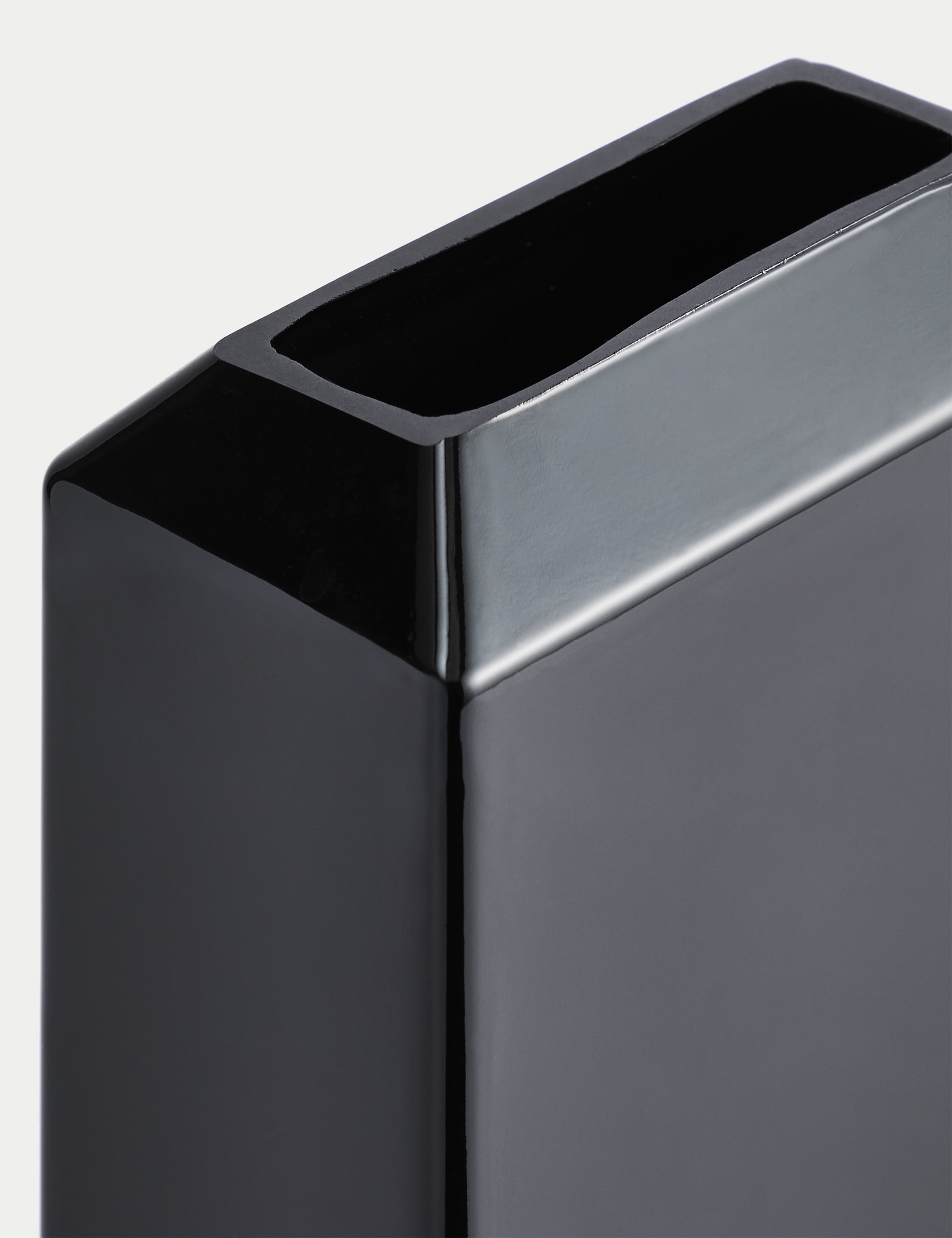 M&S X Kelly Hoppen Angular Glass Vase - Black, Black