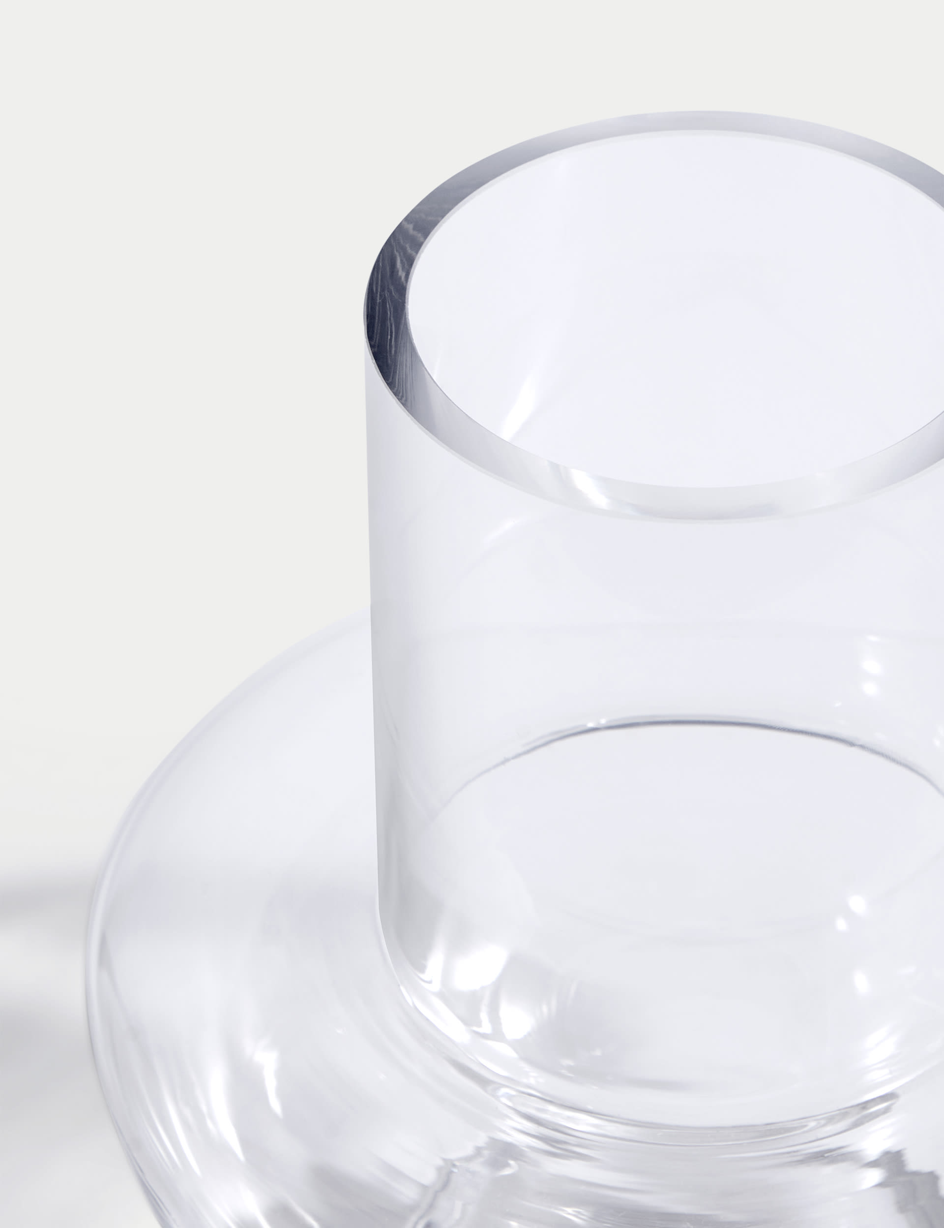 M&S X Kelly Hoppen Half Moon Vase - Clear, Clear