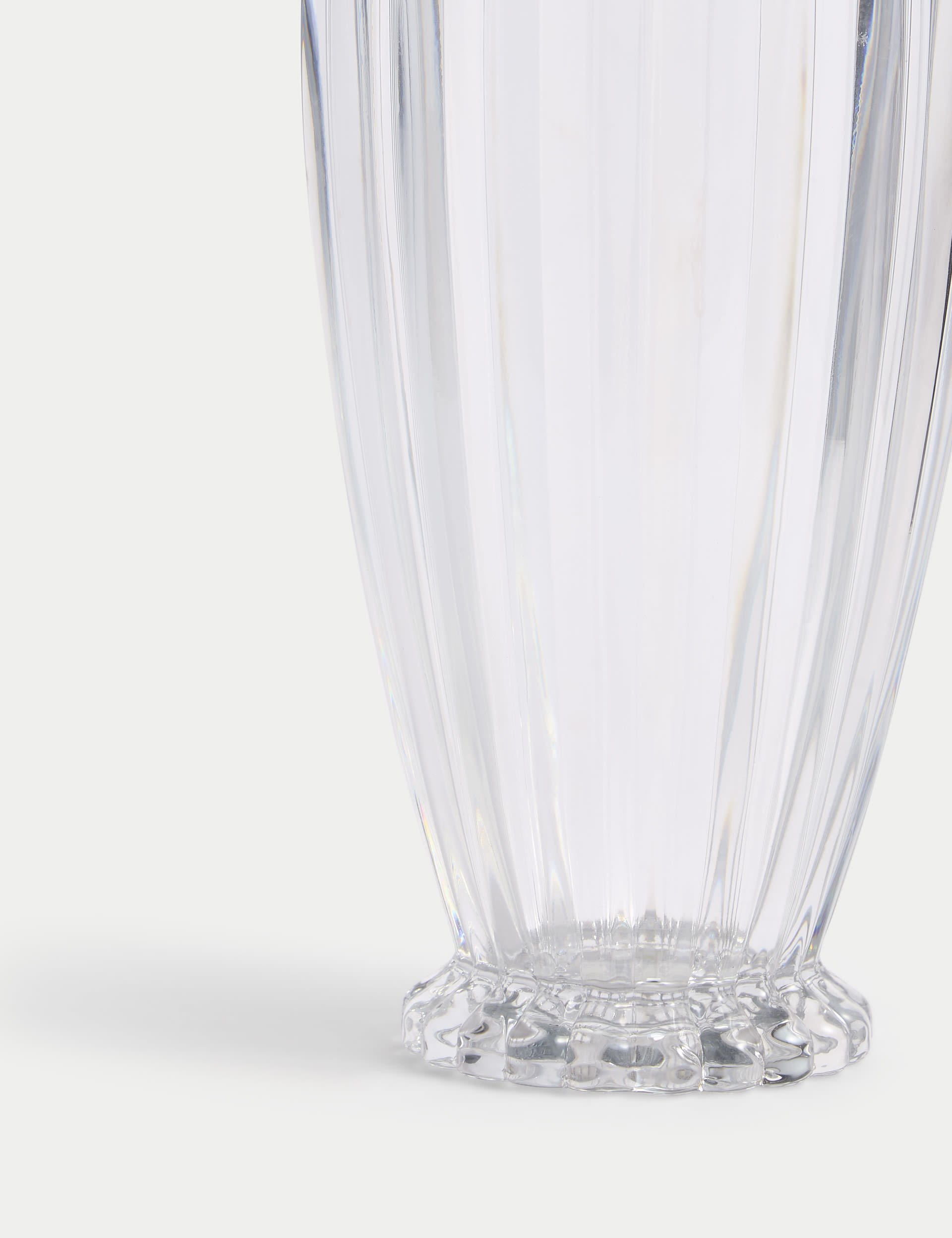 M&S Collection Scallop Tapered Glass Vase - Clear, Clear