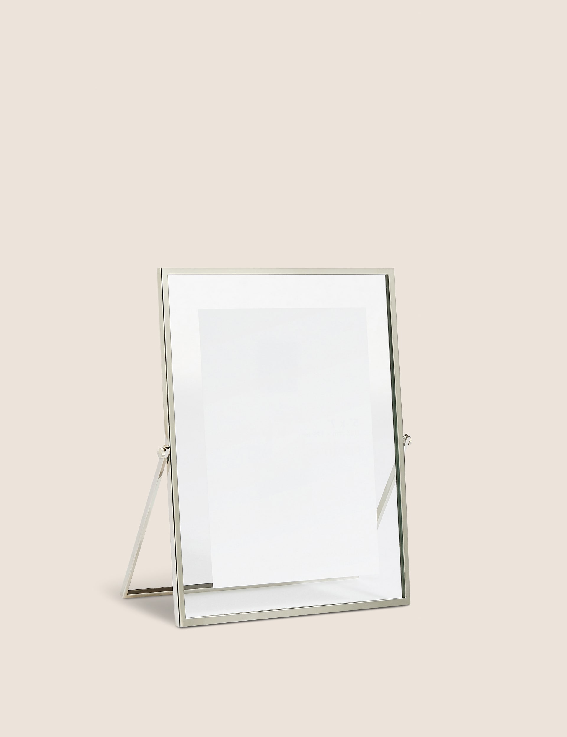 M&S Collection Skinny Easel Photo Frame 4x6 inch - Silver, Silver