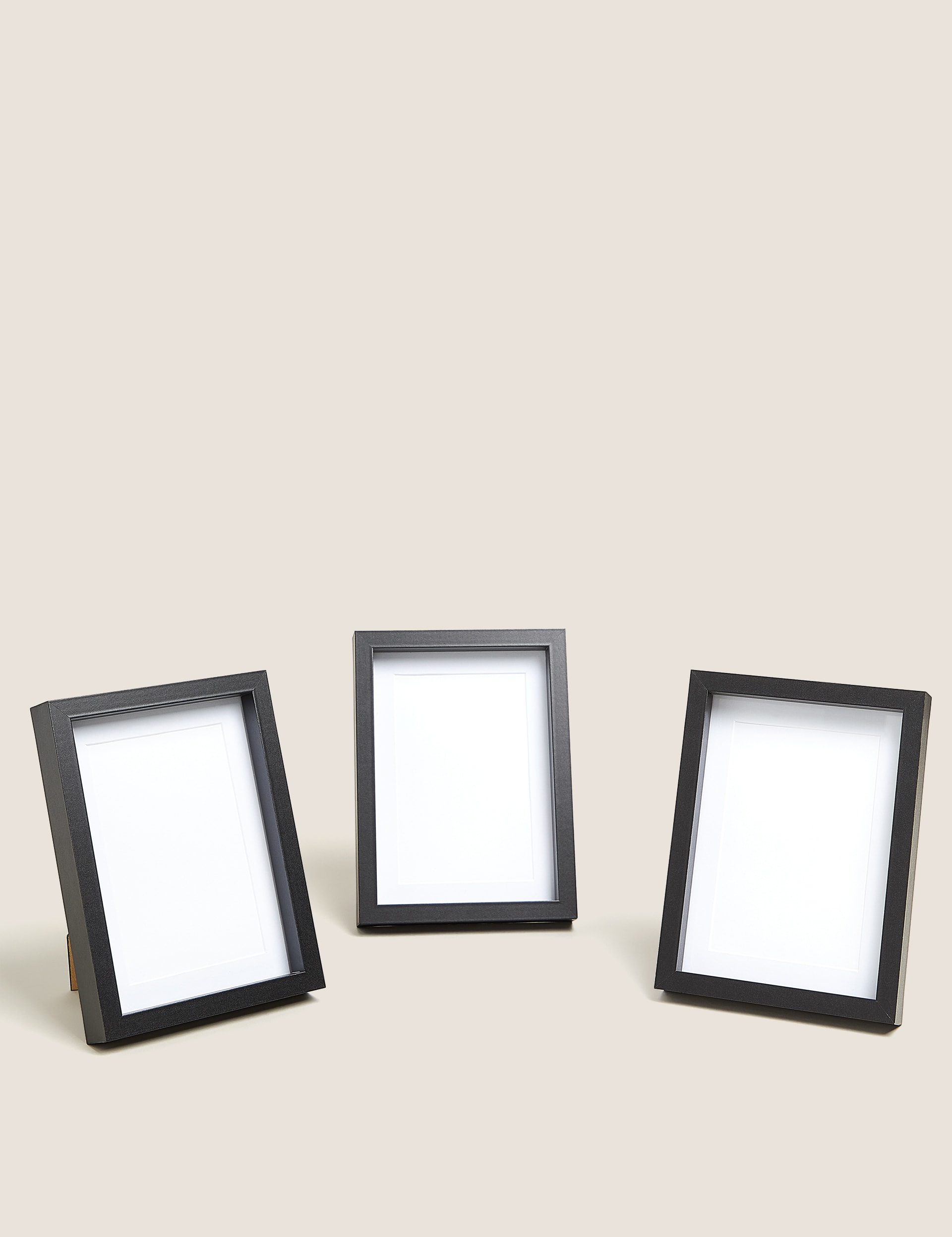 M&S Collection Set of 3 Photo Frames 4x6 inch - Black, Dark Brown Mix,Black,White,Grey,Natural Mix