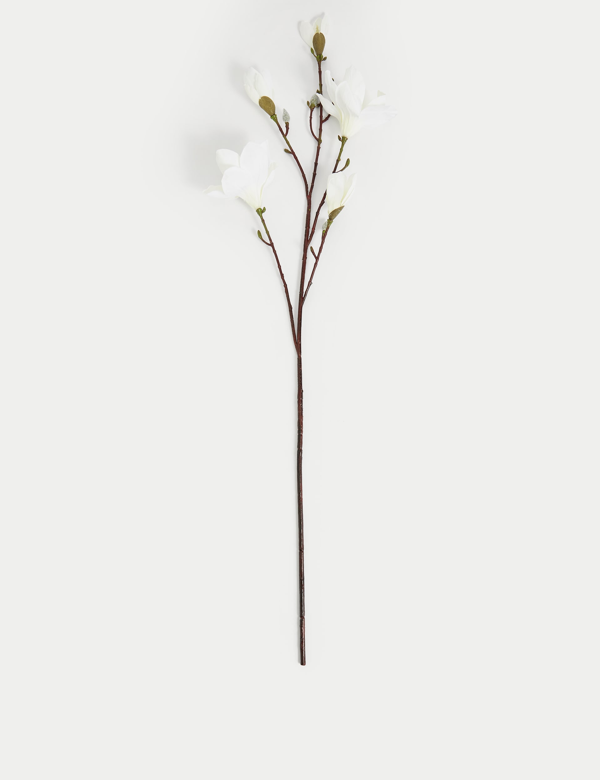 Moss & Sweetpea Set of 2 Artificial Magnolias Single Stem - White Mix, White Mix