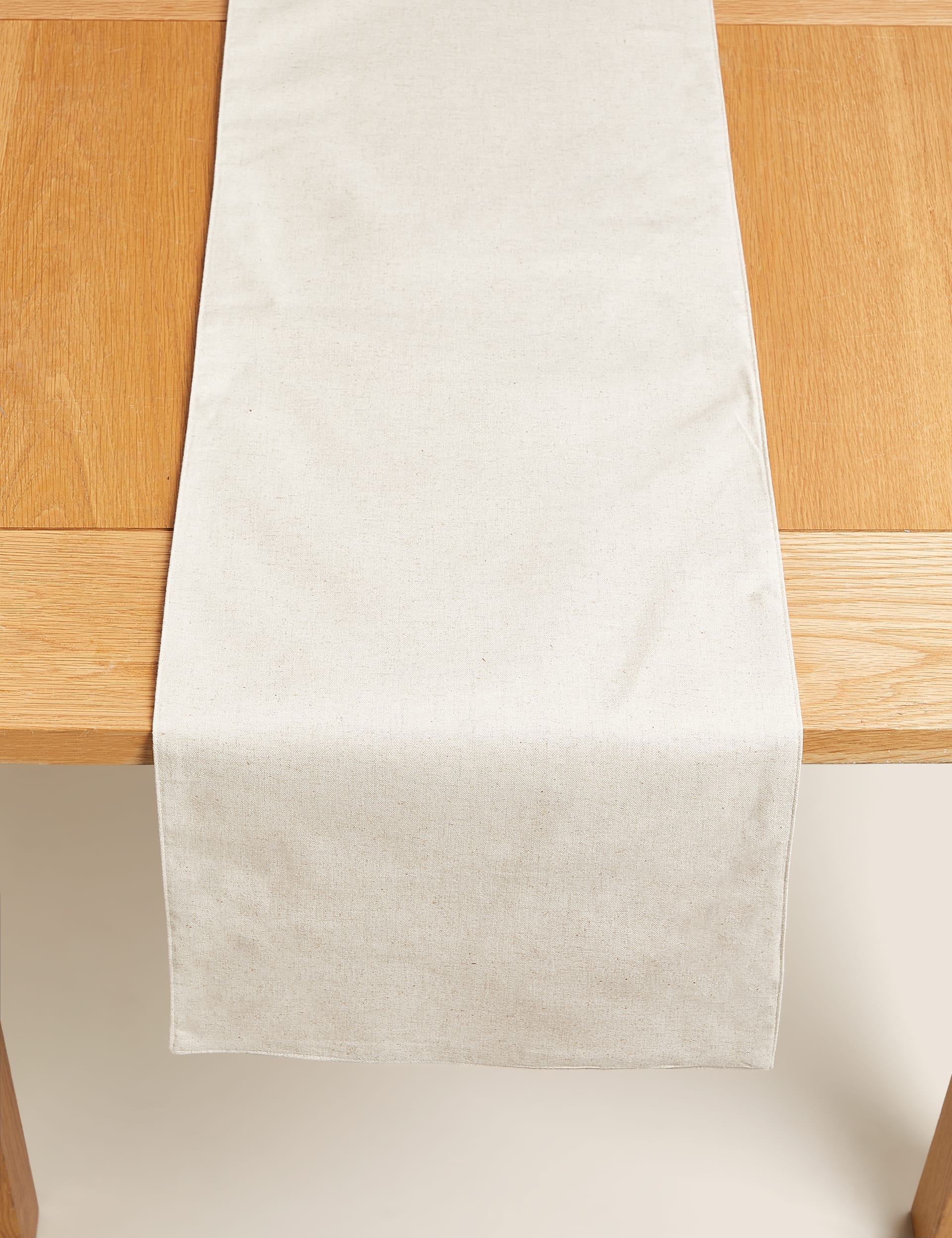 M&S Collection Cotton with Linen Table Runner - Natural, Natural