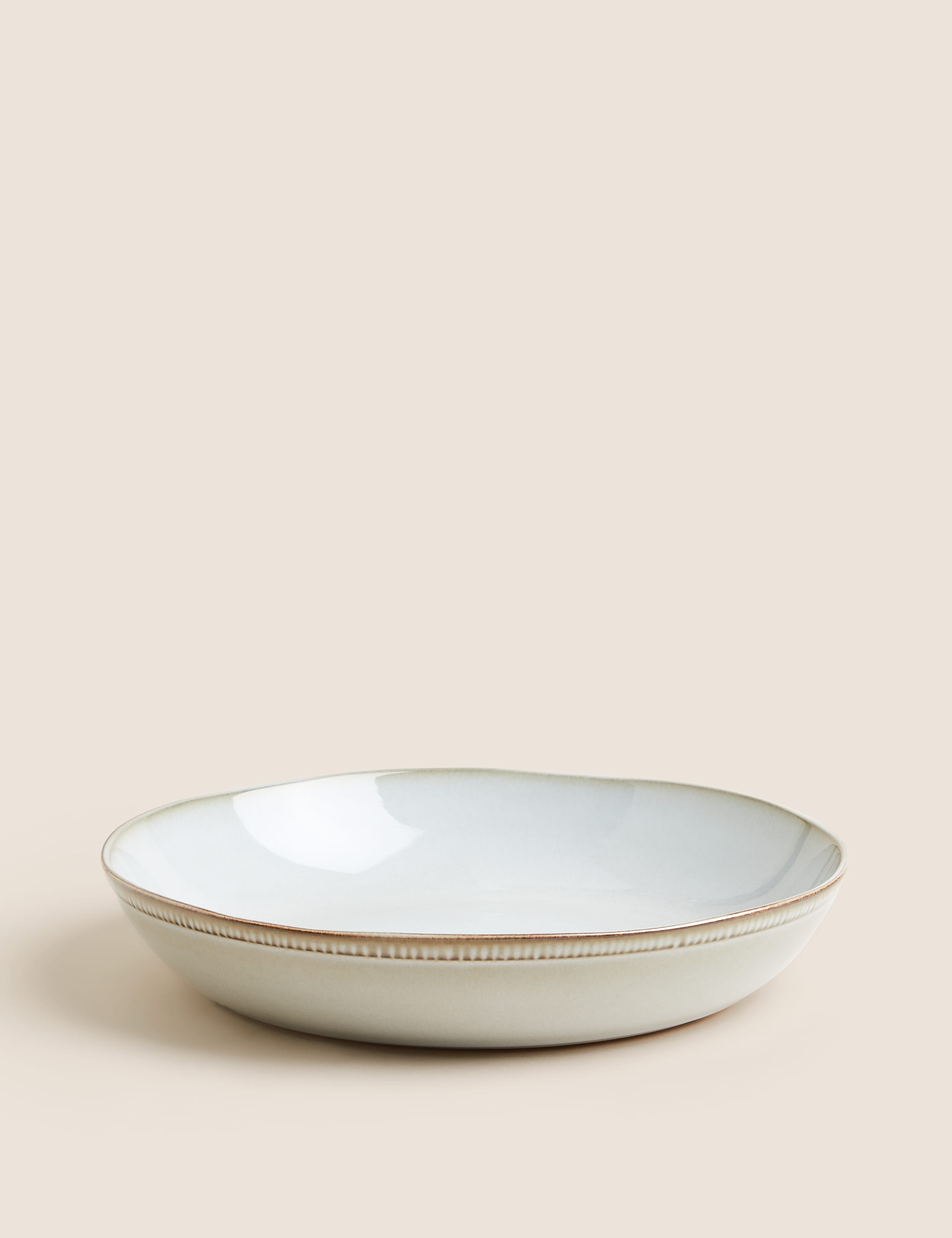 M&S X Fired Earth Stoneware Pasta Bowl - Natural, Natural