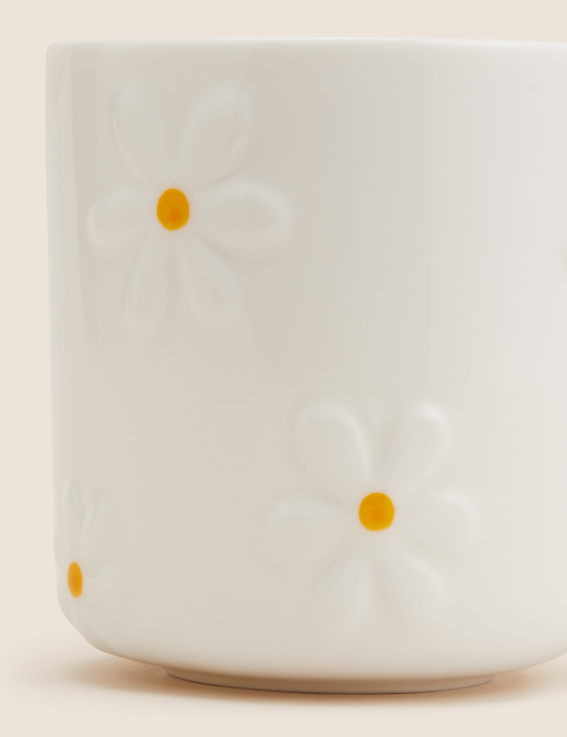 M&S Collection Embossed Daisy Mug - Cream, Cream