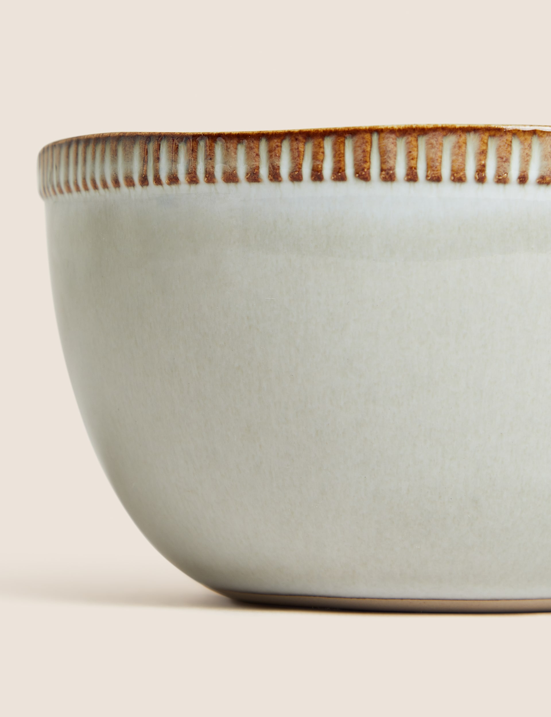 M&S X Fired Earth Stoneware Cereal Bowl - Natural, Natural