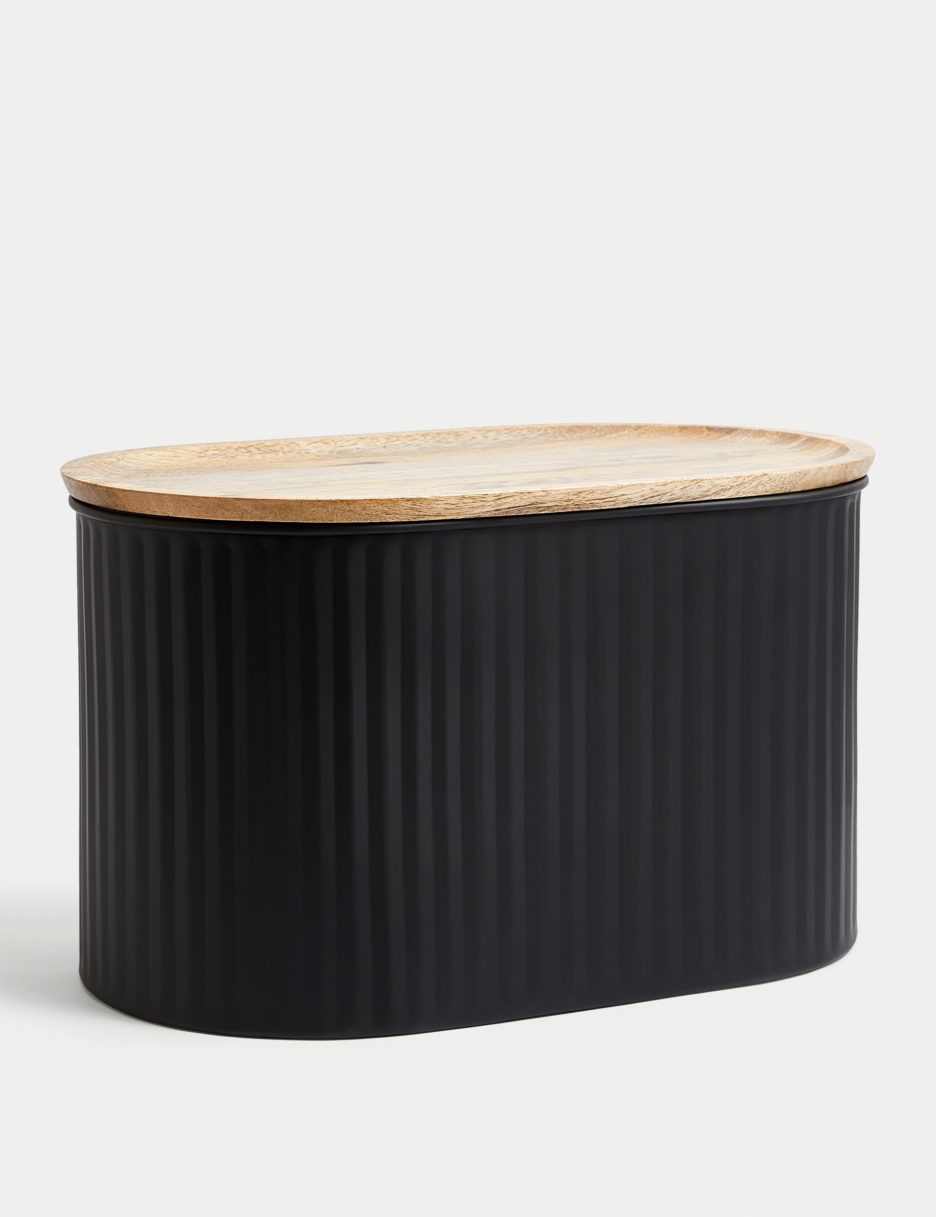 M&S Collection Ribbed Bread Bin - Black, Black