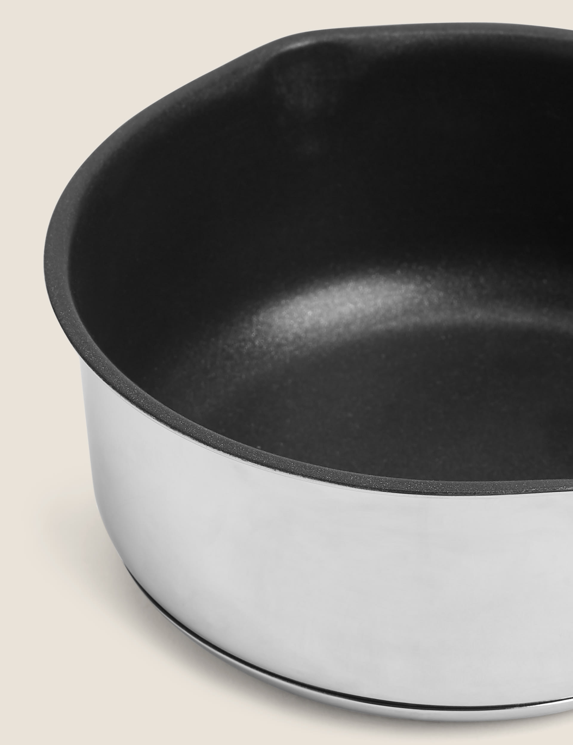 M&S Collection Stainless Steel 14cm Milk Pan - Silver, Silver