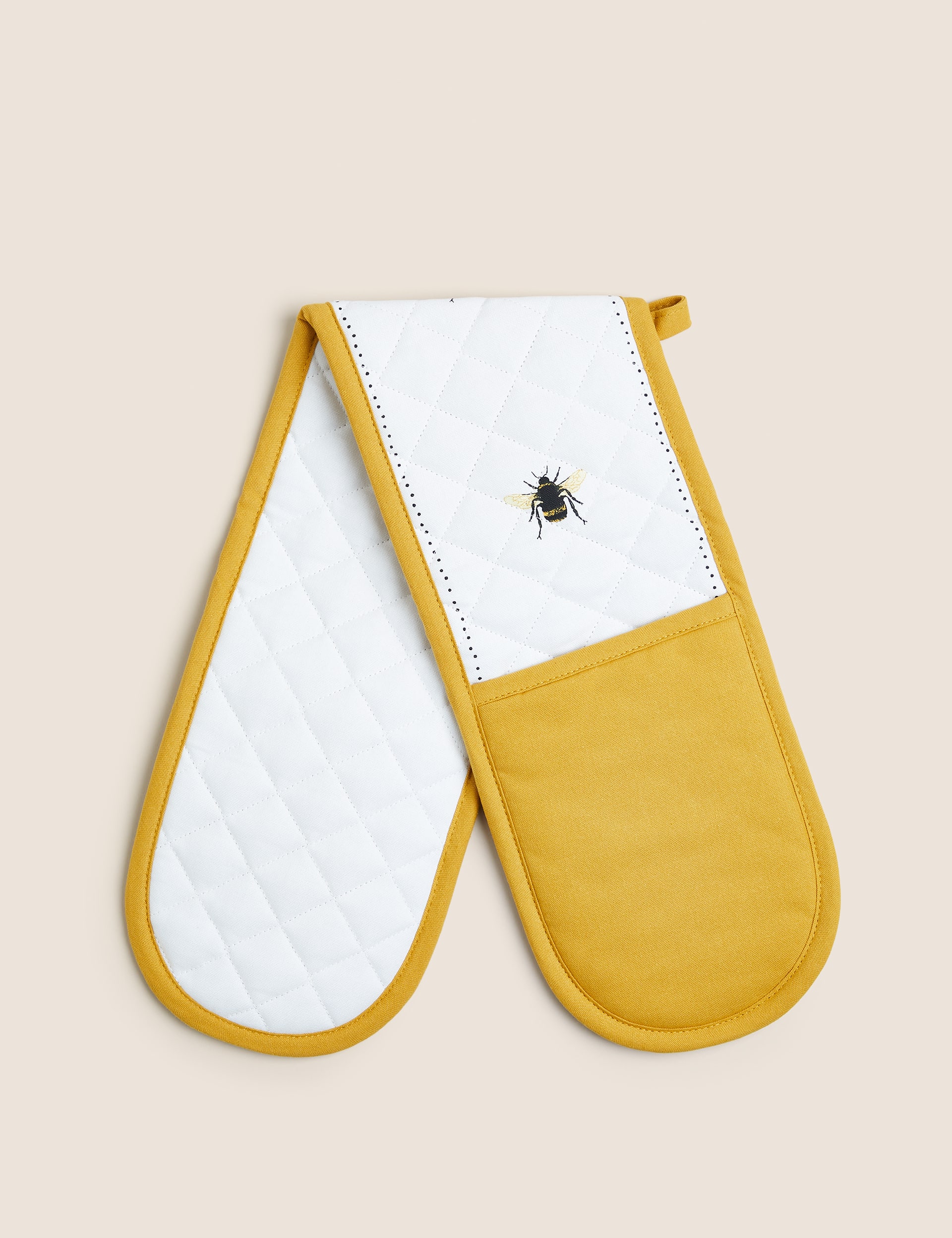 M&S Collection Bee Double Oven Glove - Yellow Mix, Yellow Mix