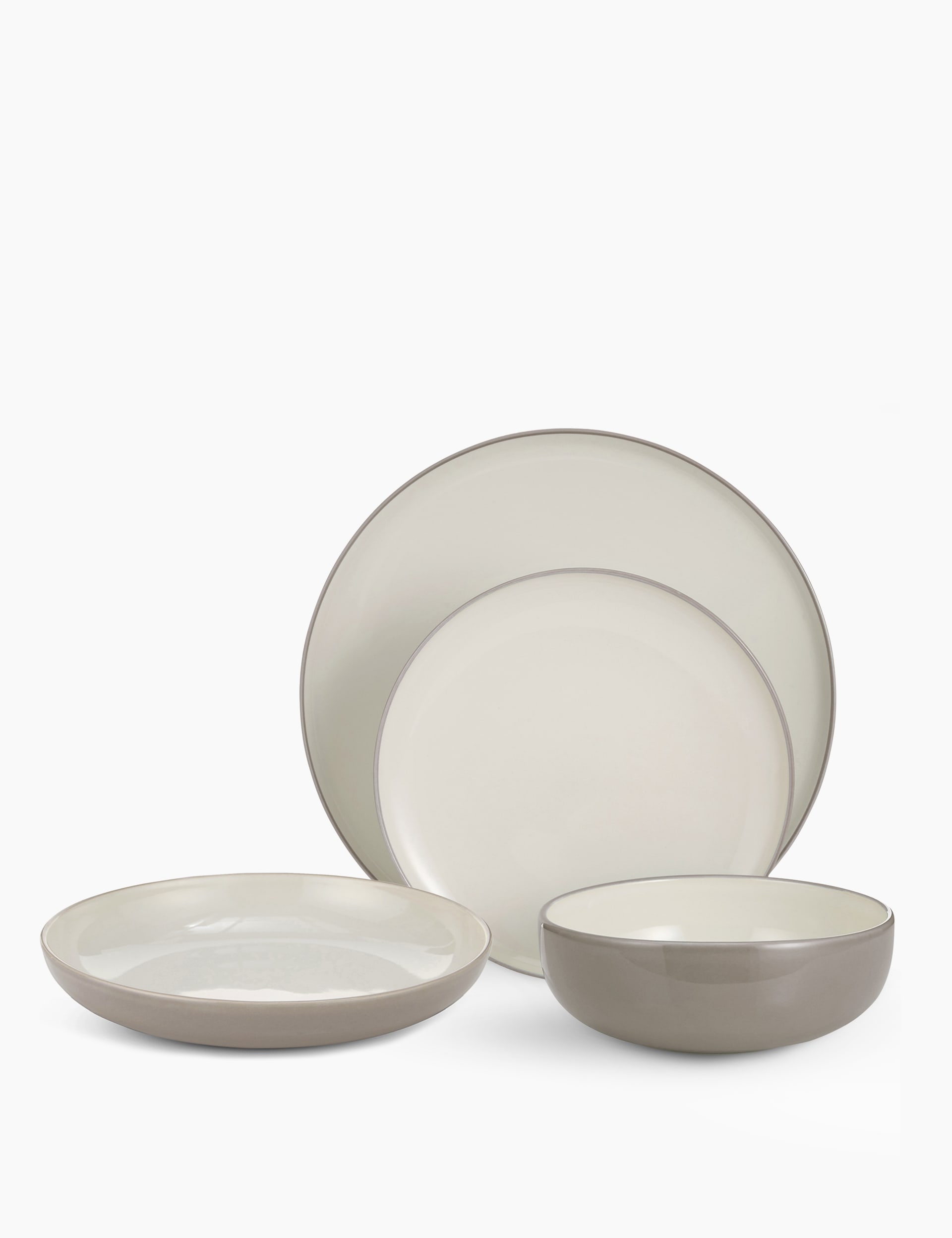 M&S Collection 16 Piece Tribeca Dinner Set - Grey, Grey