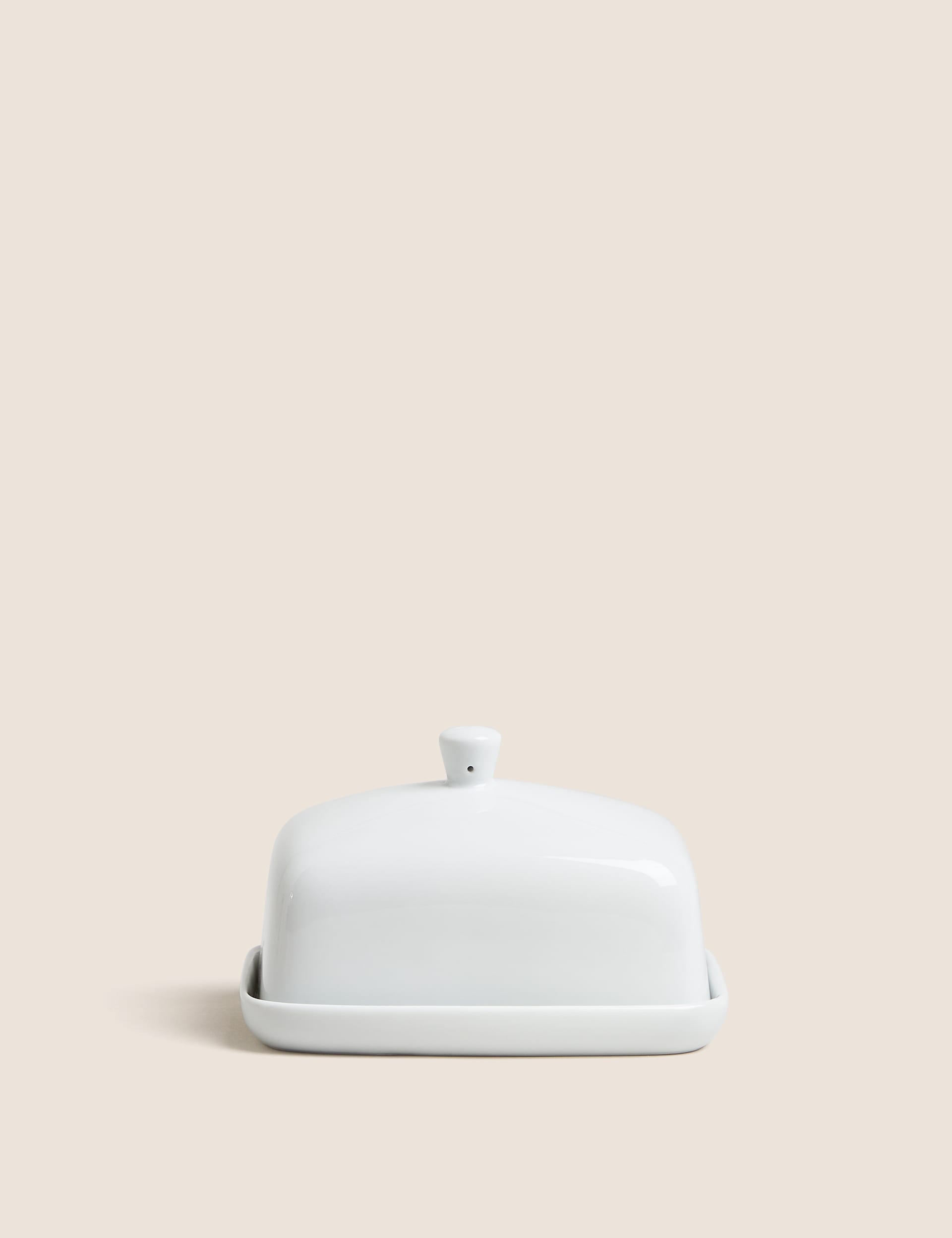 M&S Collection Maxim Porcelain Butter Dish - White, White