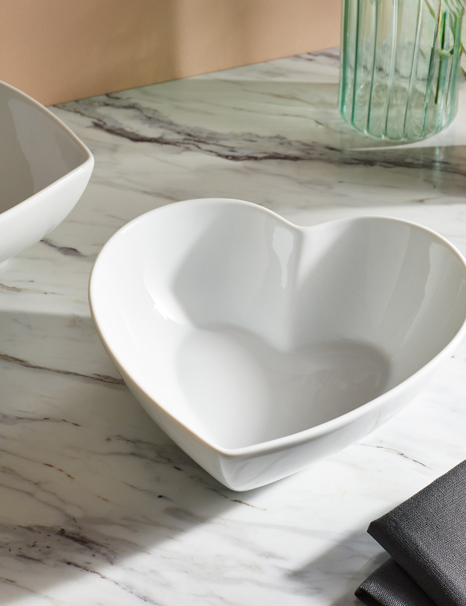 M&S Collection Maxim Medium Heart Serving Bowl - White, White