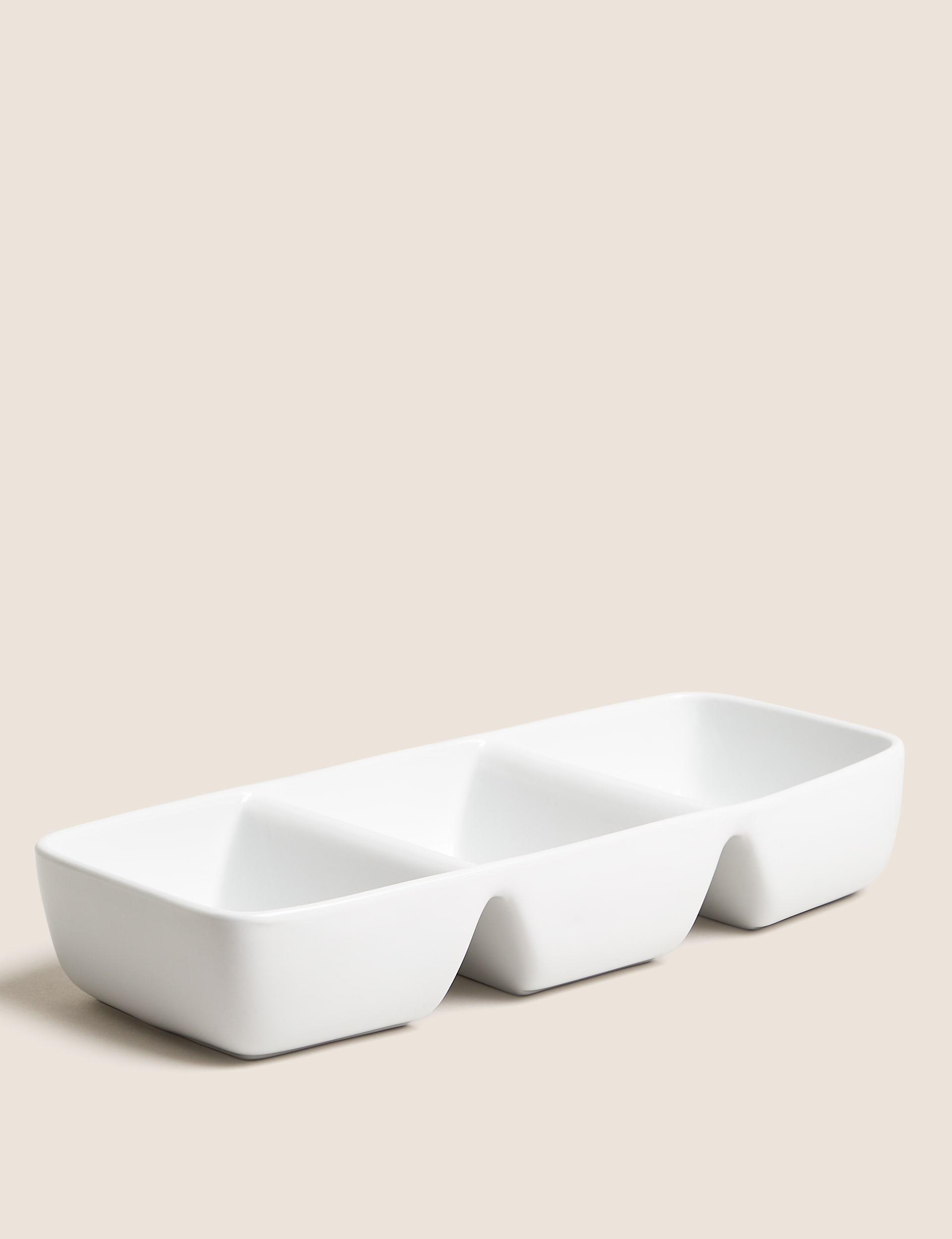 M&S Collection Maxim Porcelain Three Part Serving Bowl - White, White