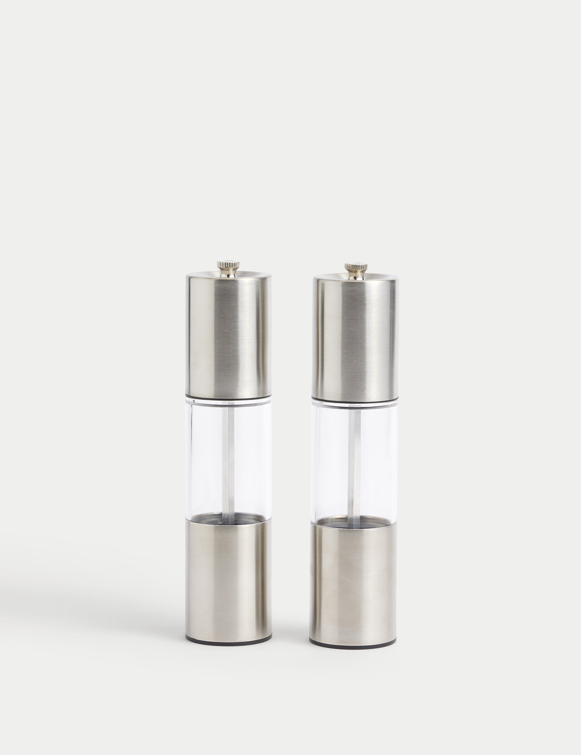 M&S Collection Stainless Steel Salt & Pepper Mills - Silver, Silver