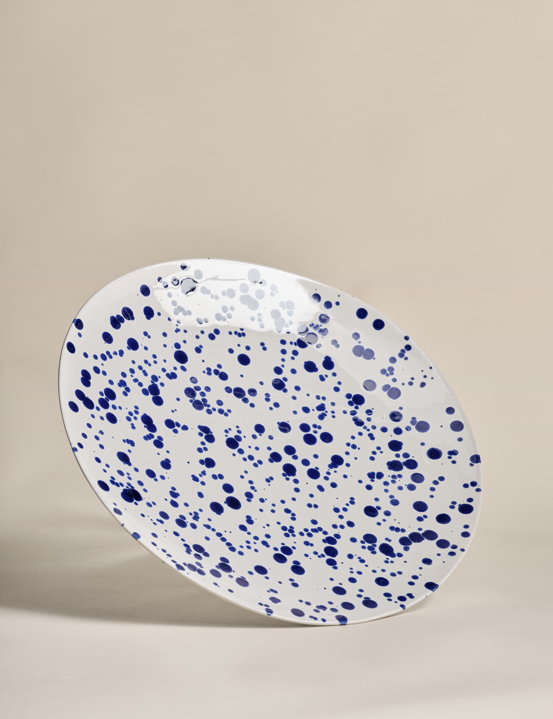 M&S Collection Paint Splat Platter - Blue Mix, Blue Mix