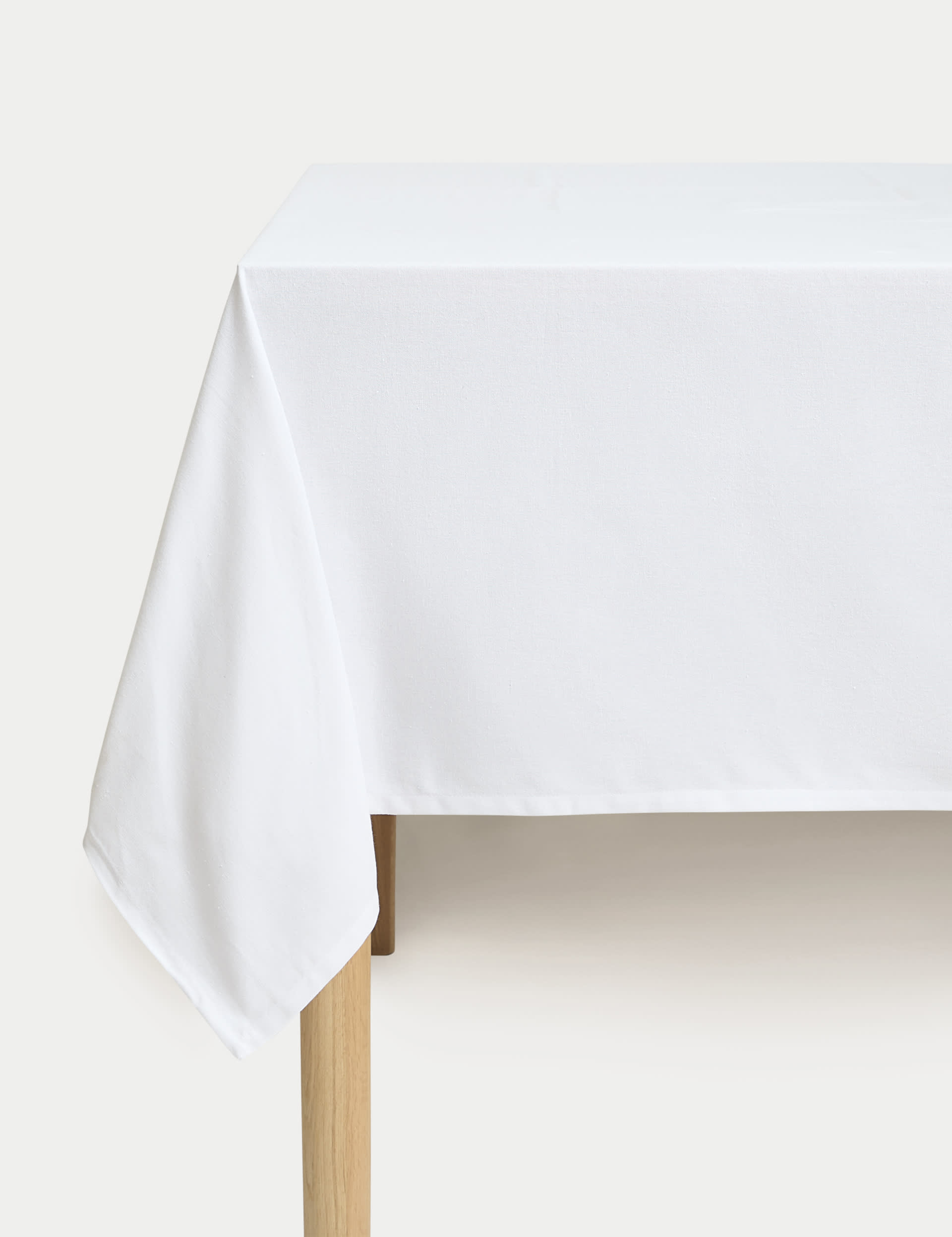 M&S Collection Pure Cotton Tablecloth - White, White