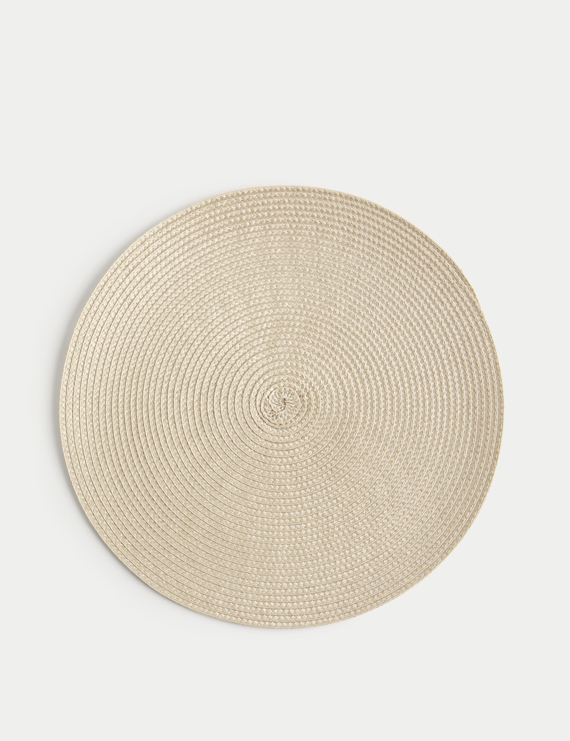 M&S Collection Set of 4 Round Woven Placemats - Natural, Blue,Sage,Natural,Grey