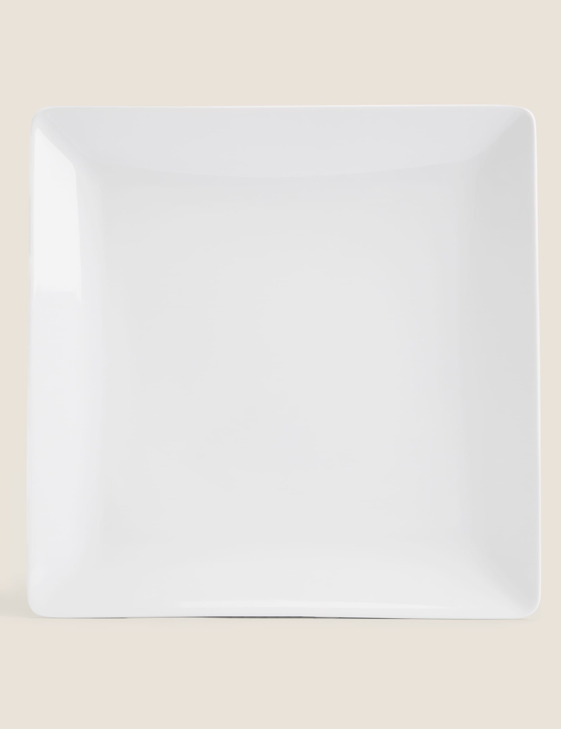 M&S Collection 12 Piece Maxim Square Dinner Set - White, White