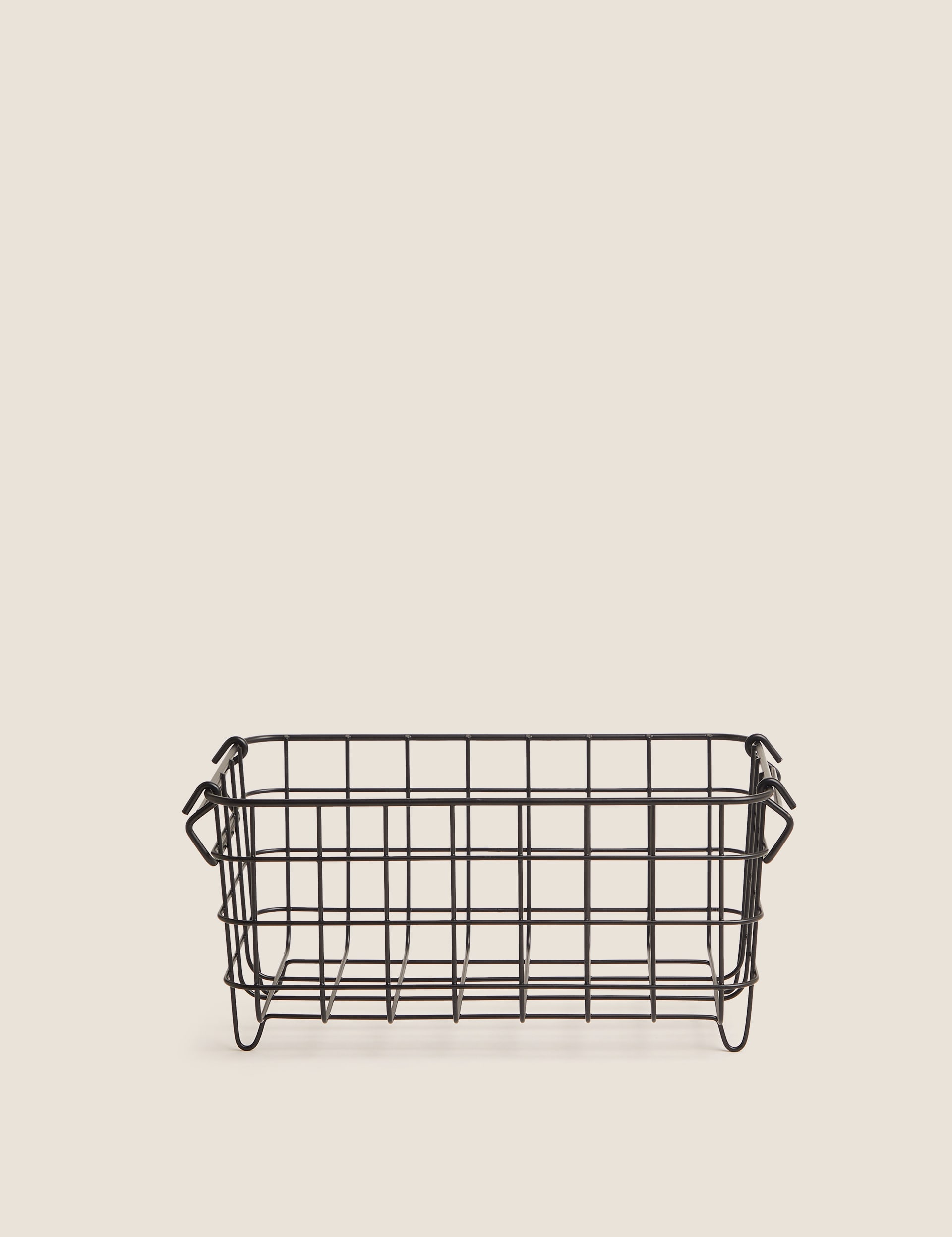 M&S Collection Small Stackable Wire Storage Basket - Black, Black