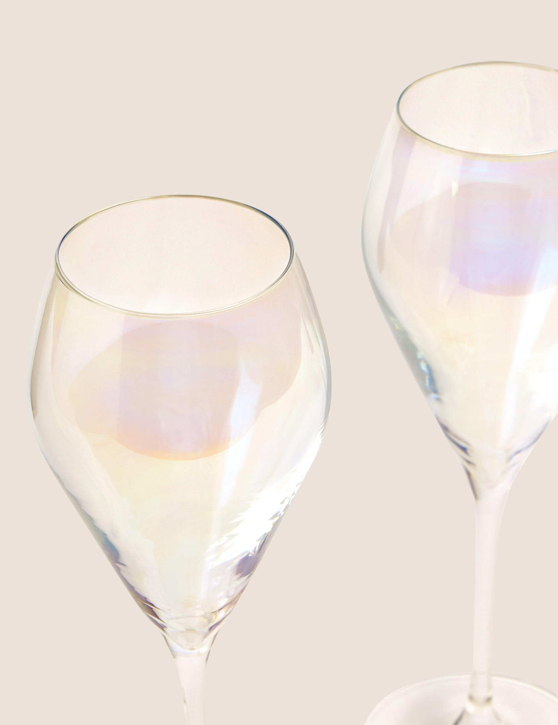 M&S Collection Set of 2 Lustre Prosecco Glasses - Pearl, Pearl