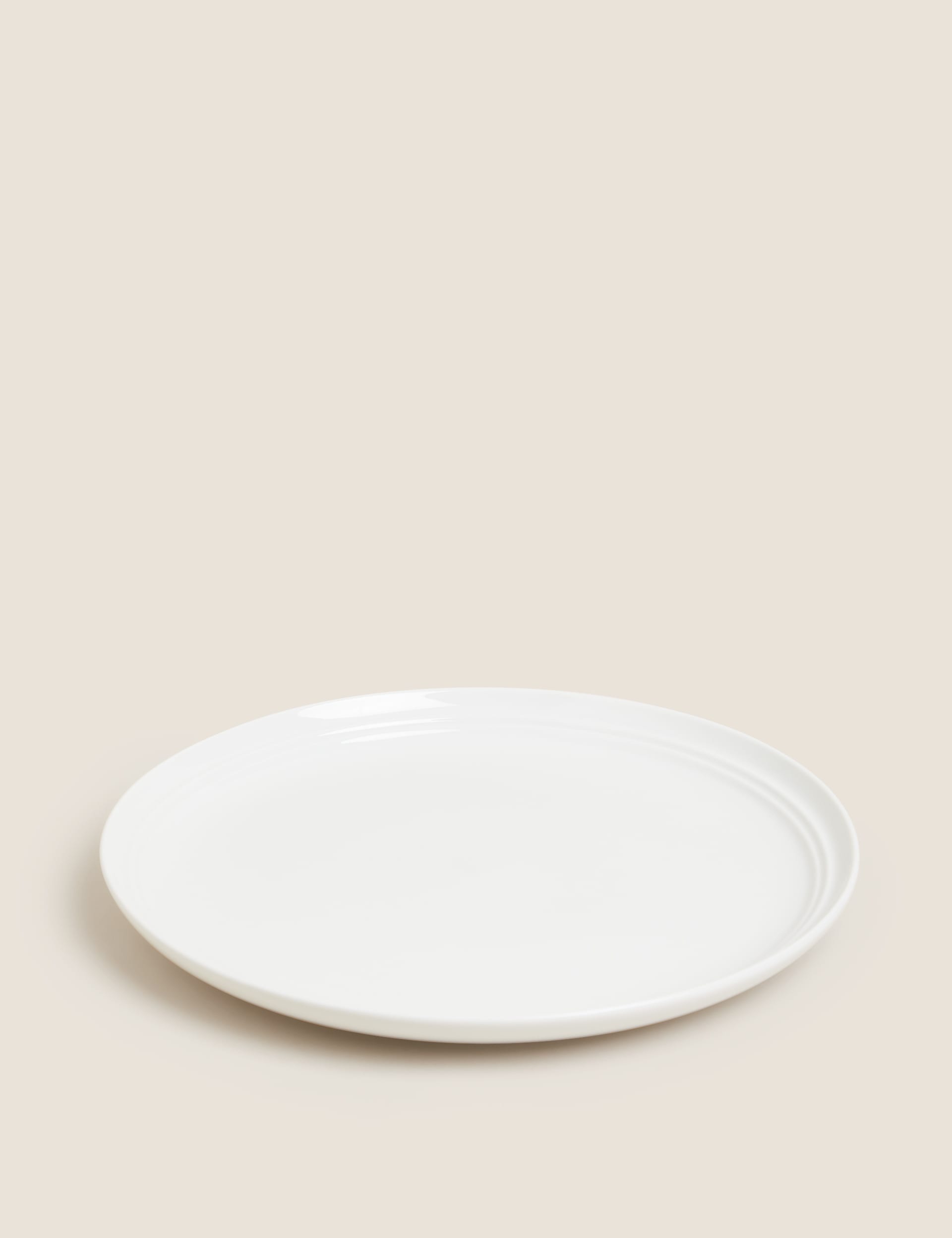 M&S Collection Set of 4 Marlowe Dinner Plates - White, Light Grey,White