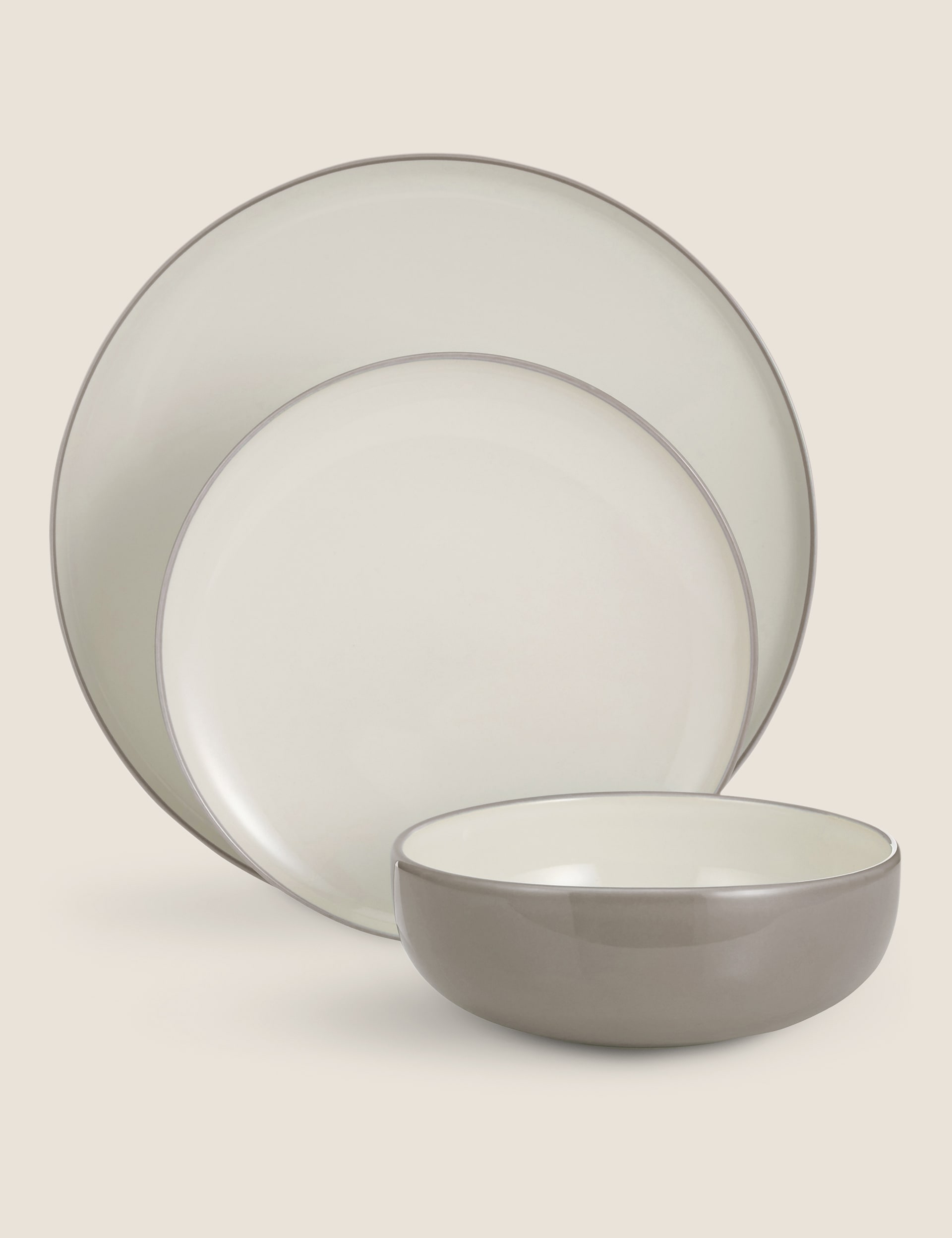 M&S Collection 12 Piece Tribeca Dinner Set - Grey, Grey