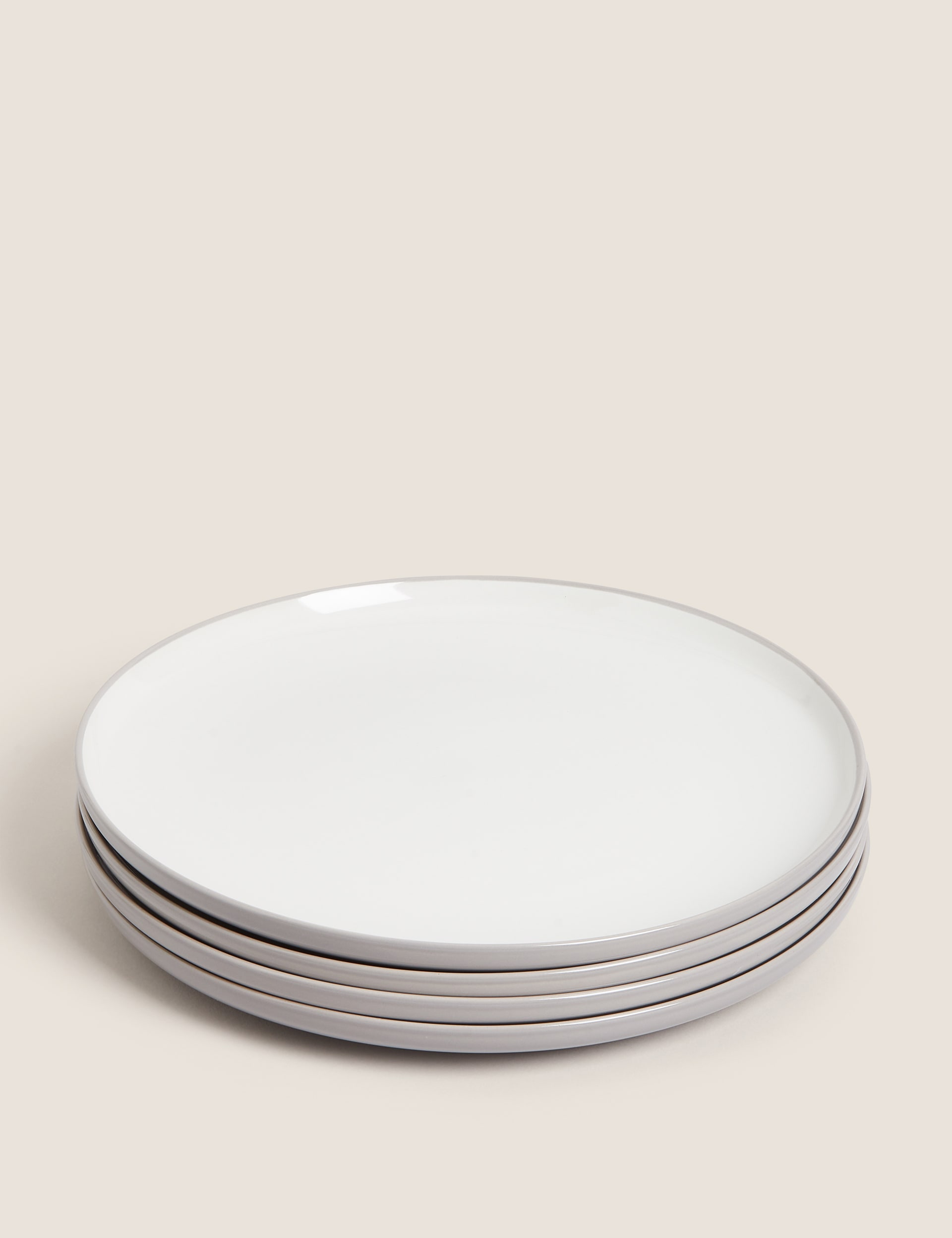 M&S Collection Set of 4 Tribeca Dinner Plates - Grey, Grey