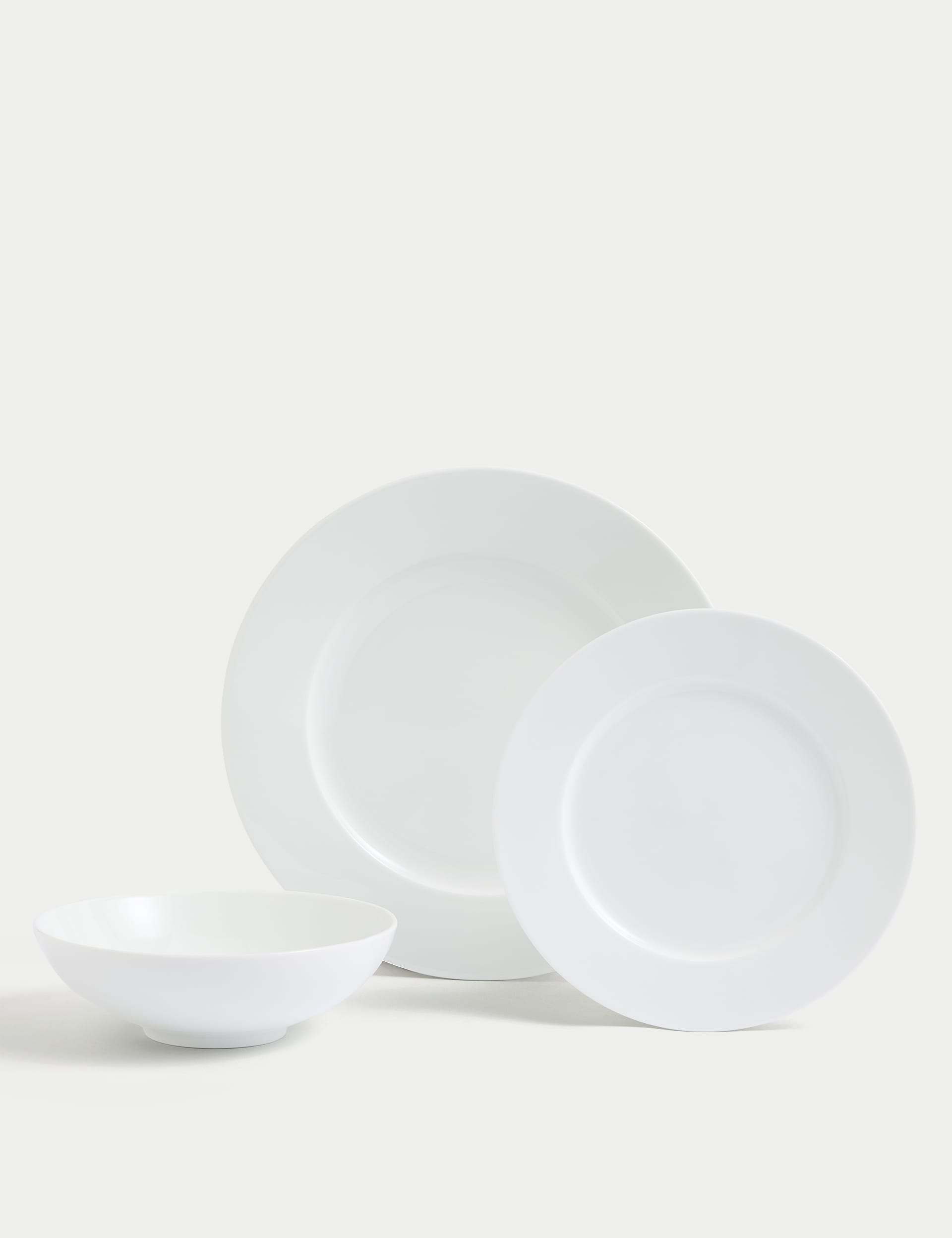 M&S Collection 12 Piece Maxim Dinner Set - White, White