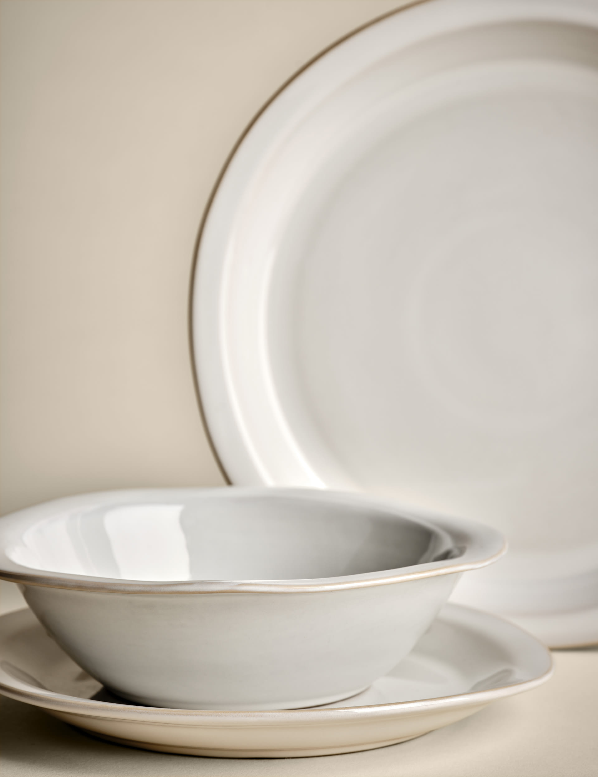 M&S Collection 12 Piece Country Collection Dinner Set - Natural, Natural