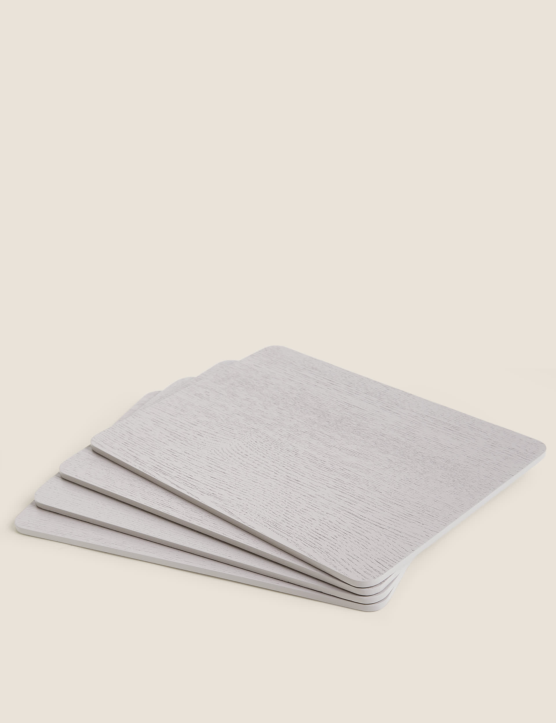 M&S Collection Set of 4 Grey Wooden Placemats, Grey