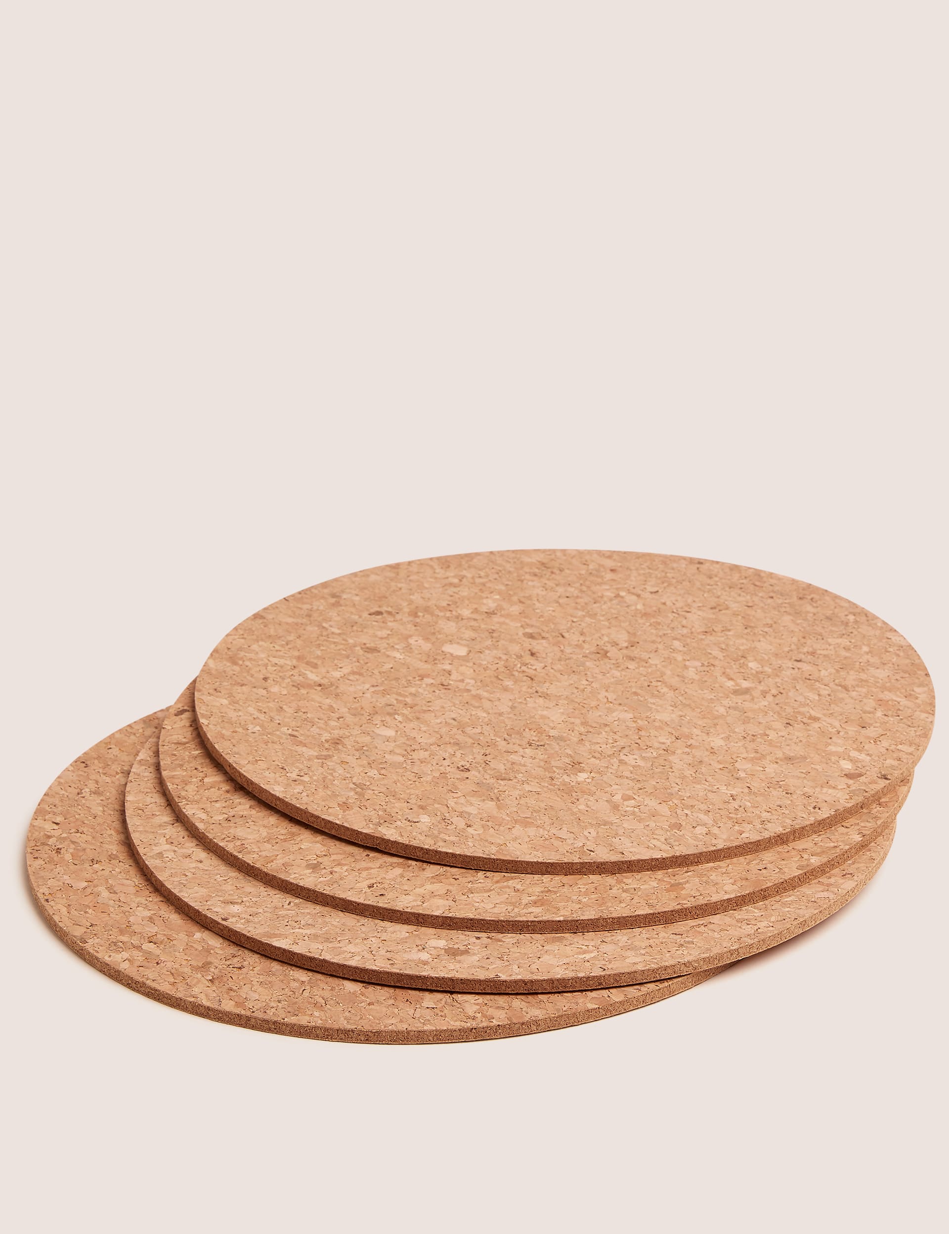 M&S Collection Set of 4 Round Cork Placemats - Natural, Natural