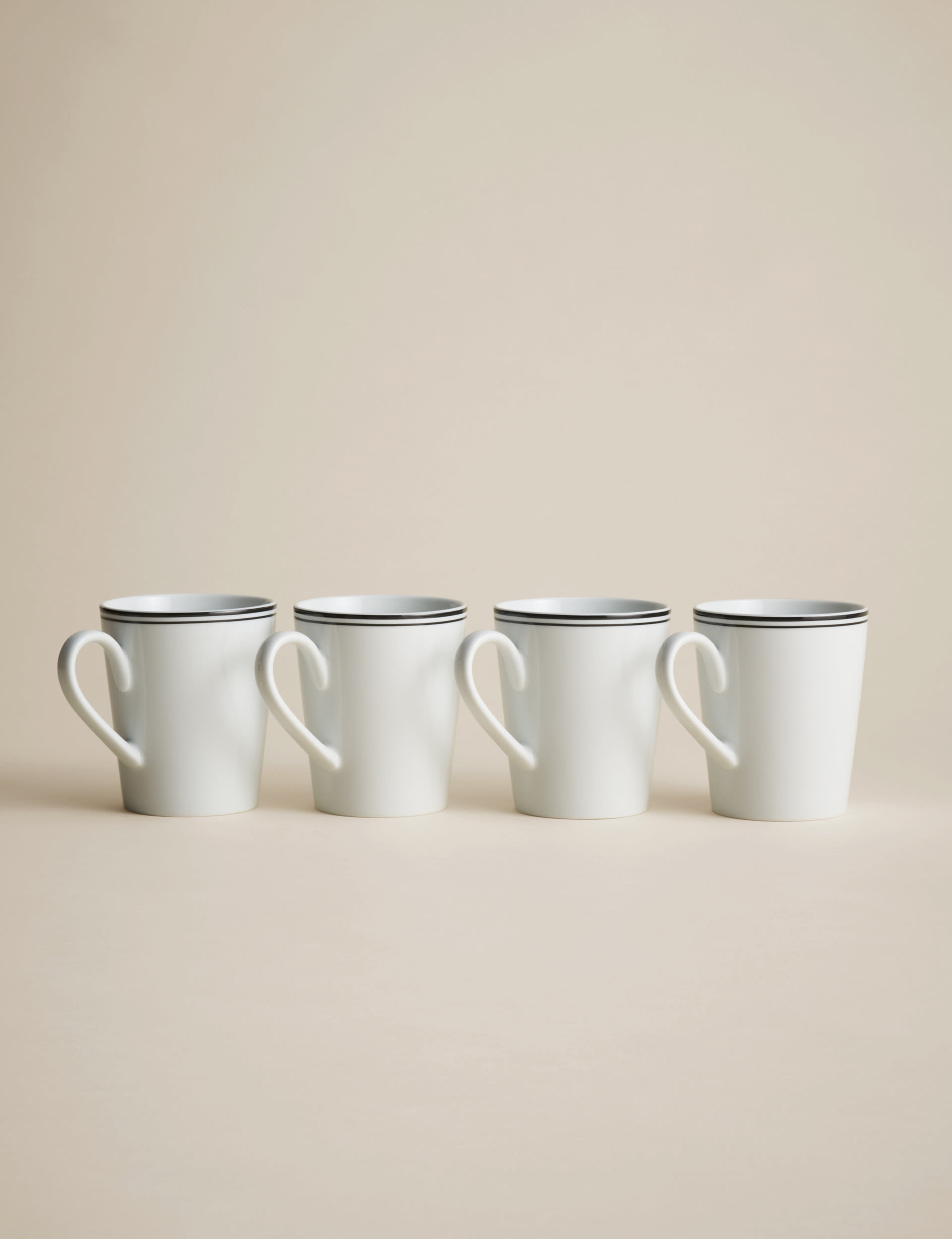 M&S Collection Set of 4 Maxim Rim Mugs - Black Mix, Black Mix