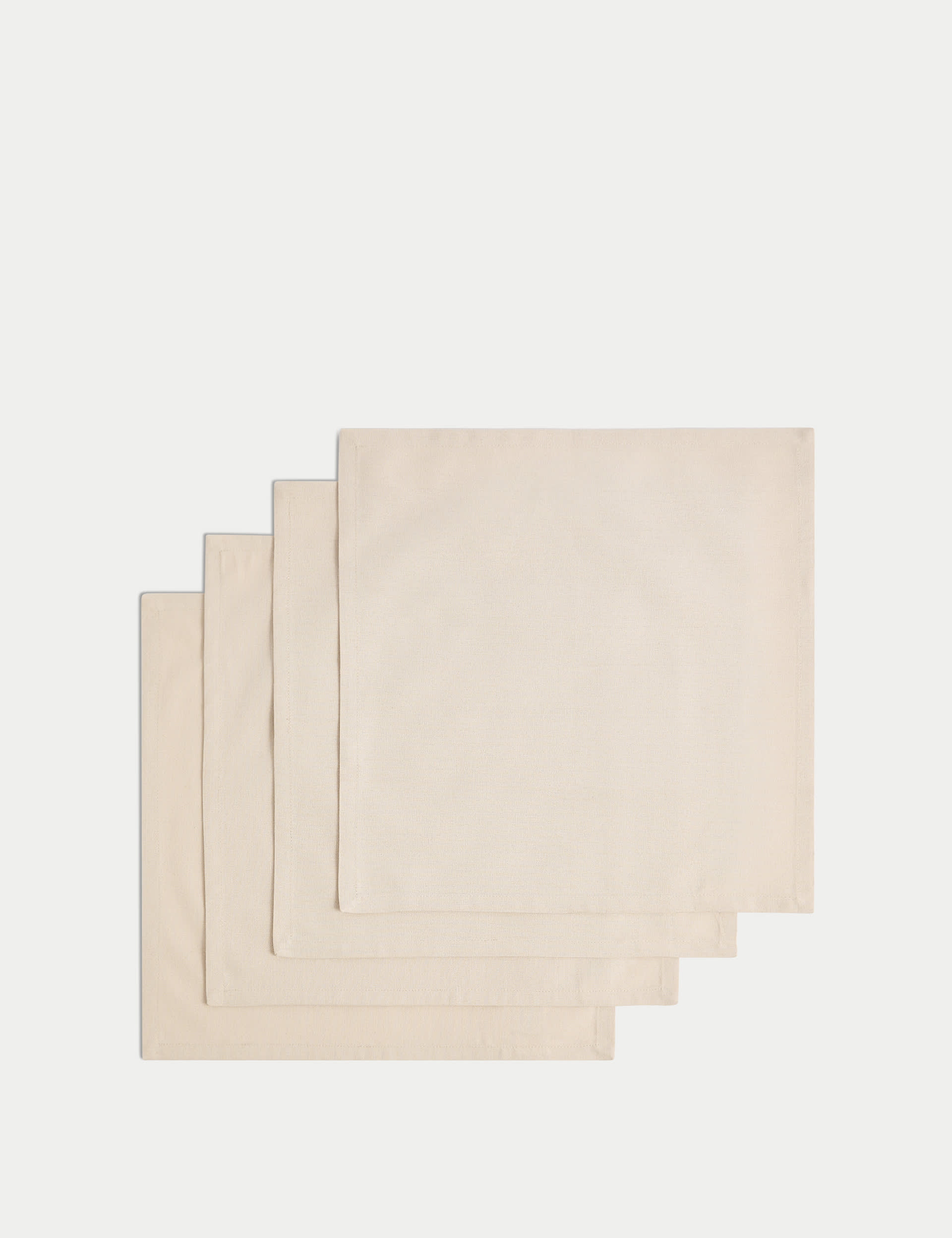 M&S Collection Set of 4 Pure Cotton Napkins - Natural, Natural,Sage