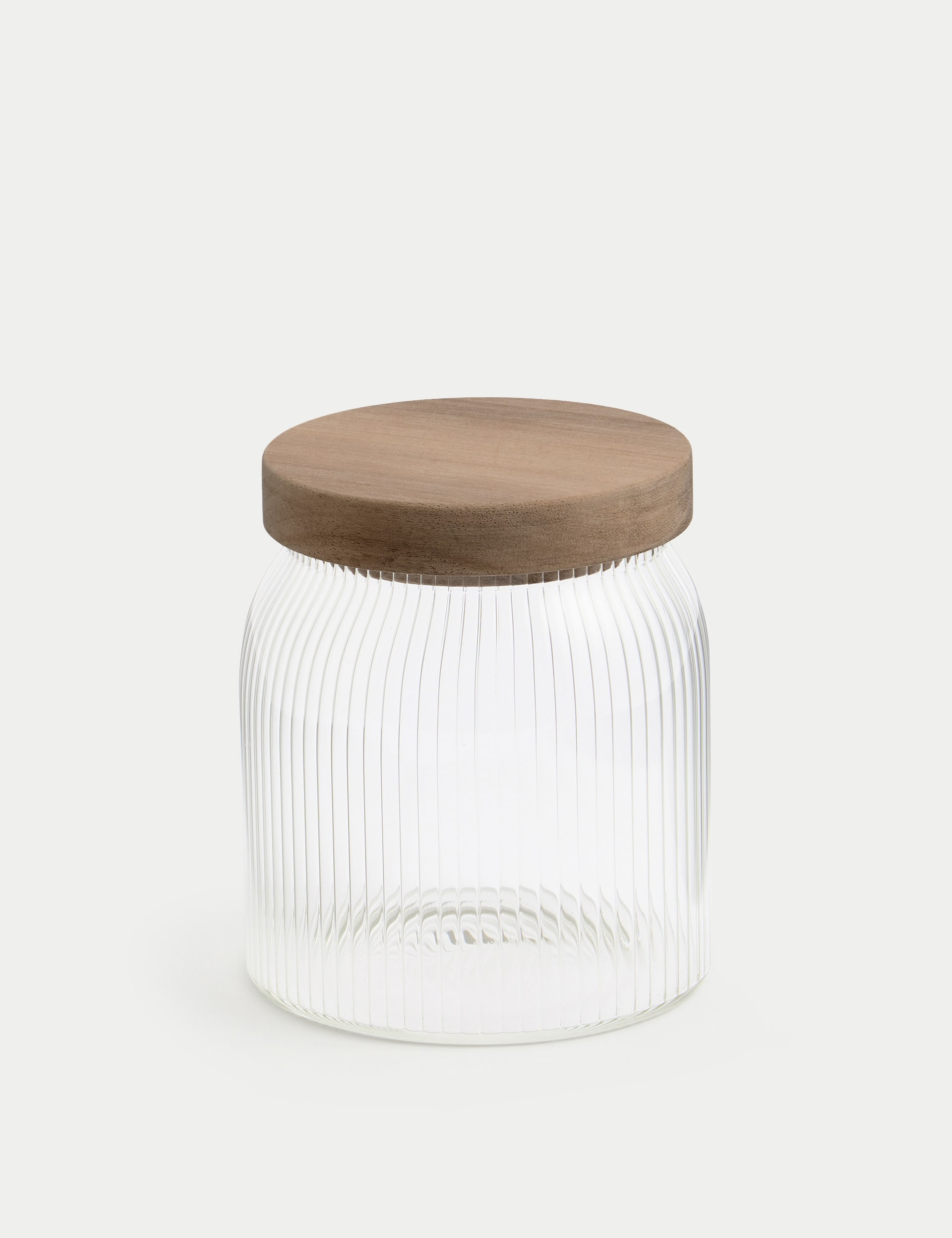 M&S Collection Small Ribbed Glass Storage Jar