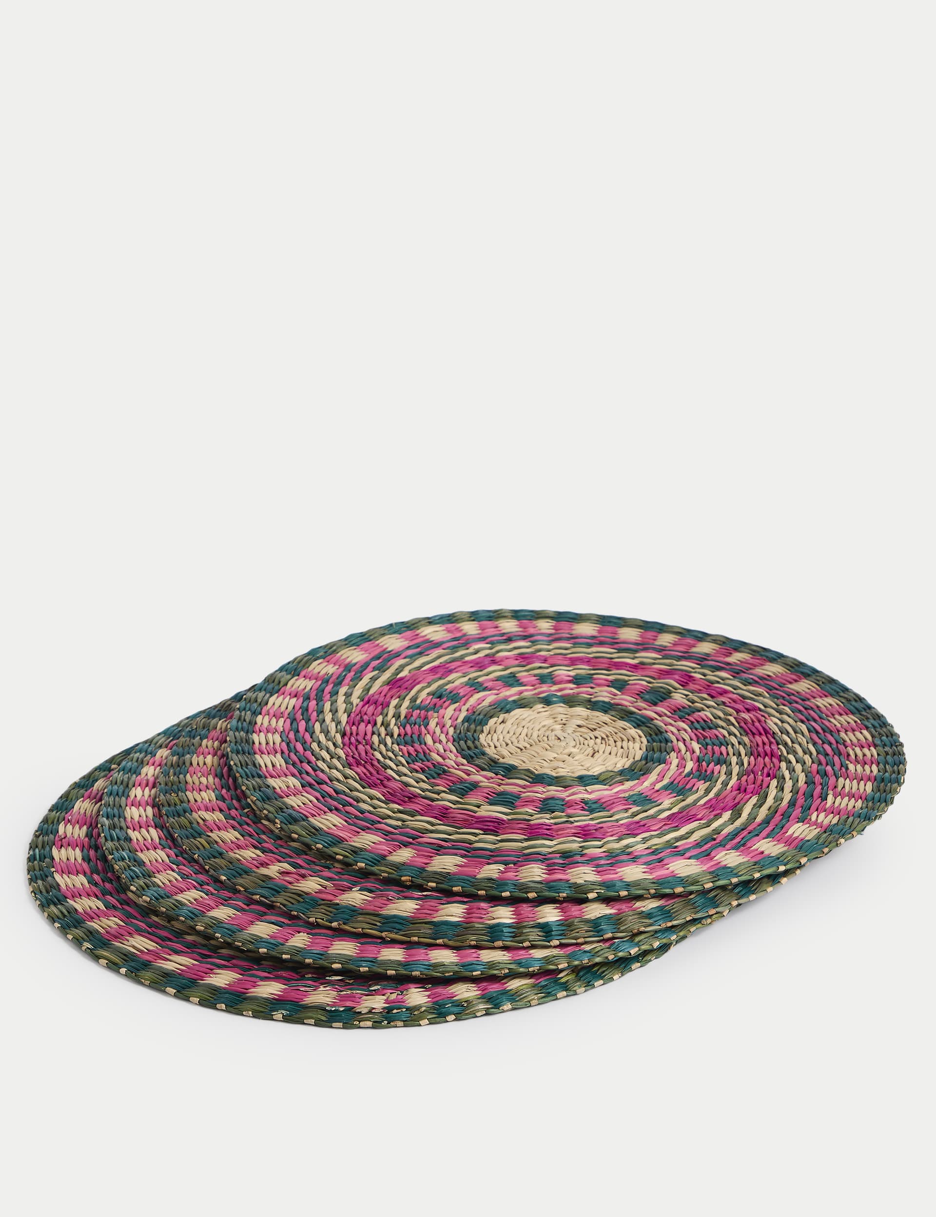 M&S Collection Set of 4 Multicoloured Placemats - Natural, Natural