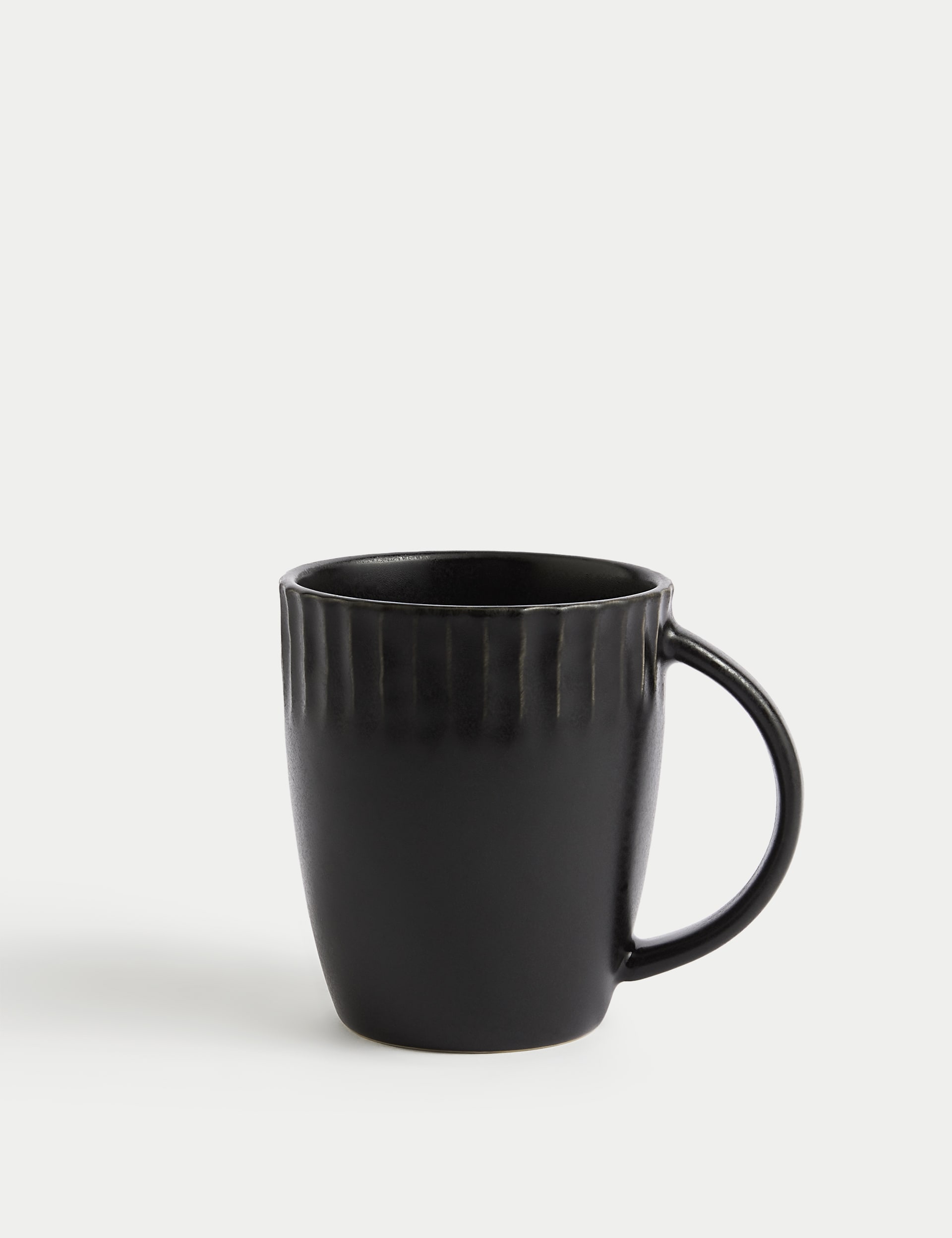 M&S Collection Set of 4 Textured Edge Mugs - Black, Black