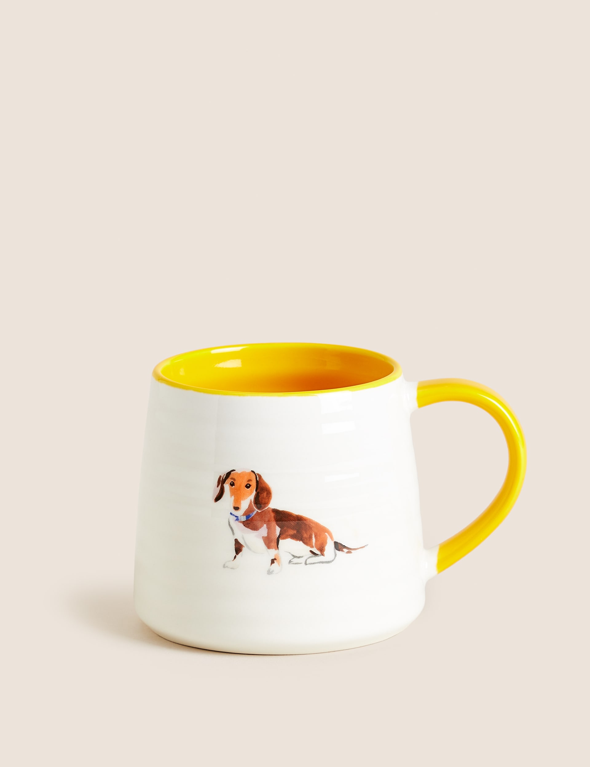 M&S Collection Sausage Dog Mug - Yellow, Yellow