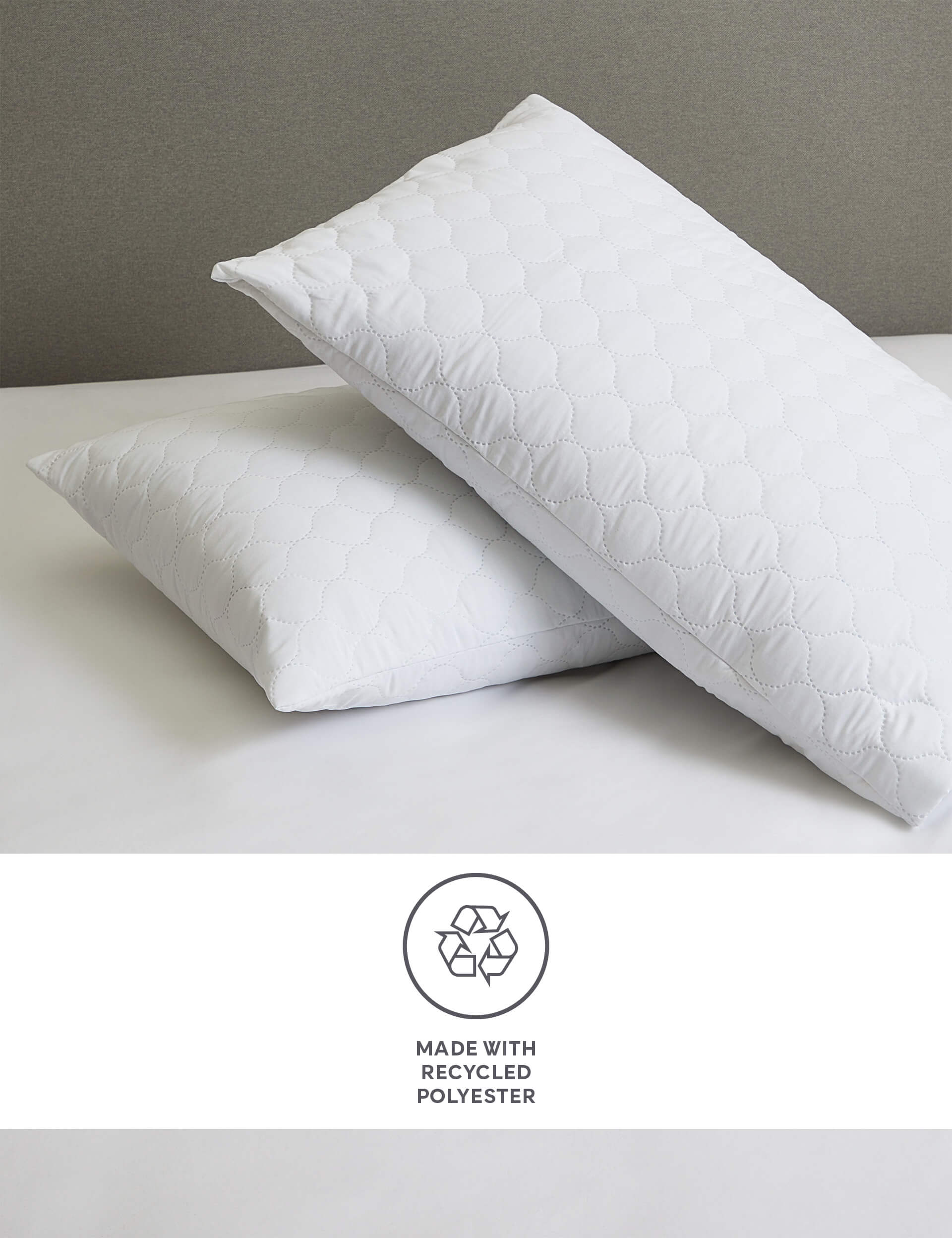 M&S Collection 2 Pack Microfibre Pillow Protectors - White, White