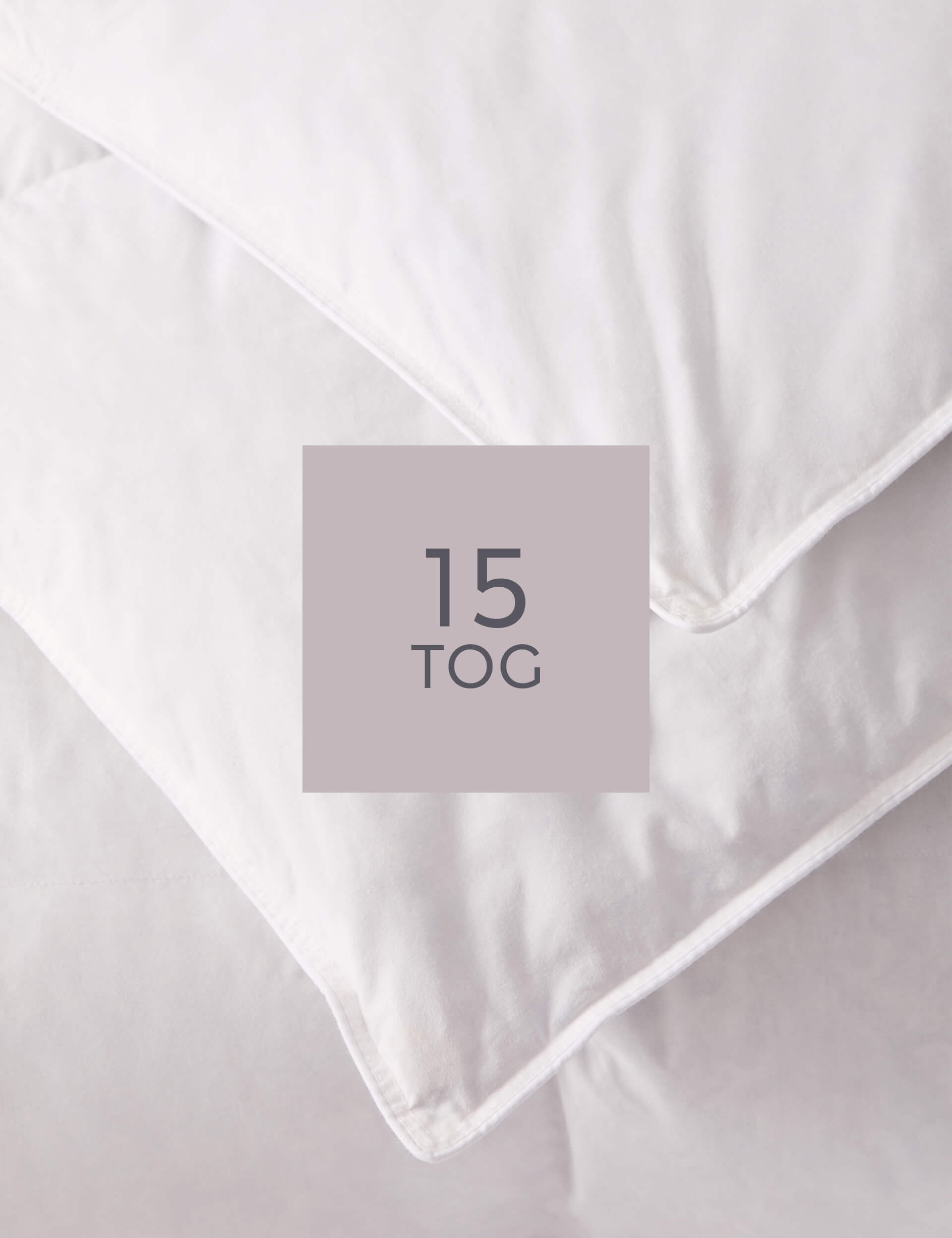 M&S Collection Goose Feather & Down 15 Tog Duvet - DBL - White, White