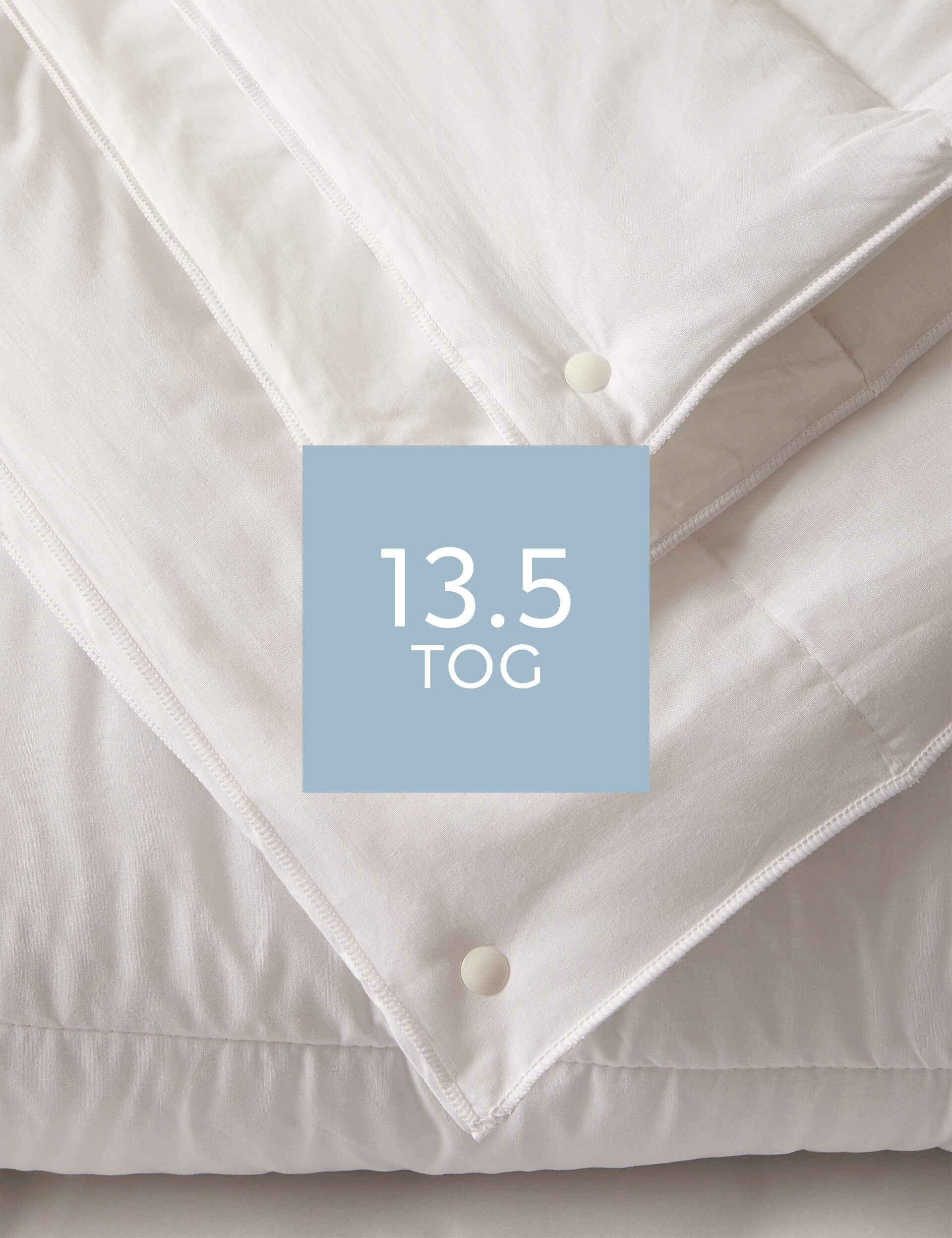 M&S Collection Comfortably Cool 13.5 Tog All Seasons Duvet - SGL - White, White